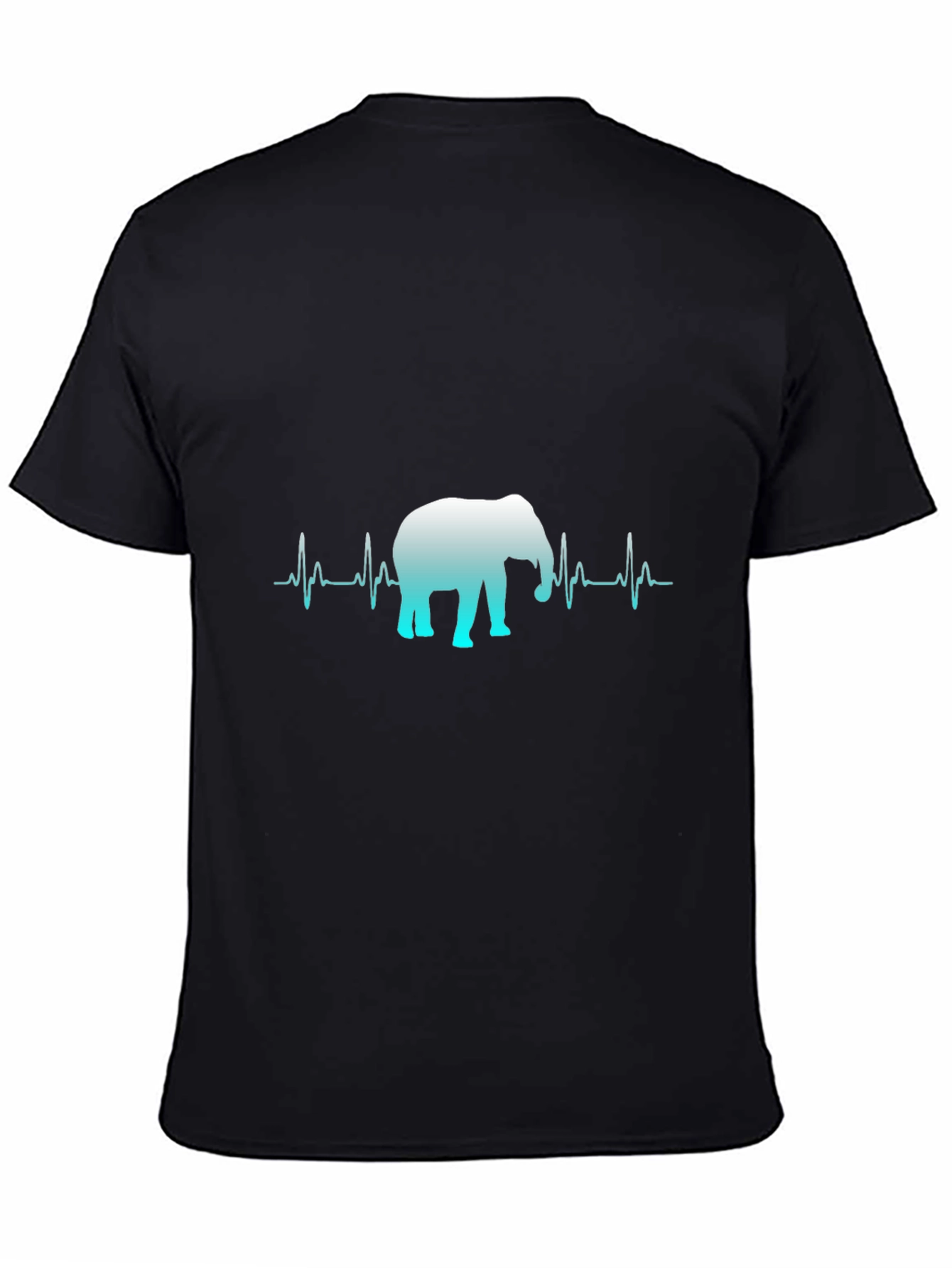Elephant Heartbeat Graphic Tee - Black