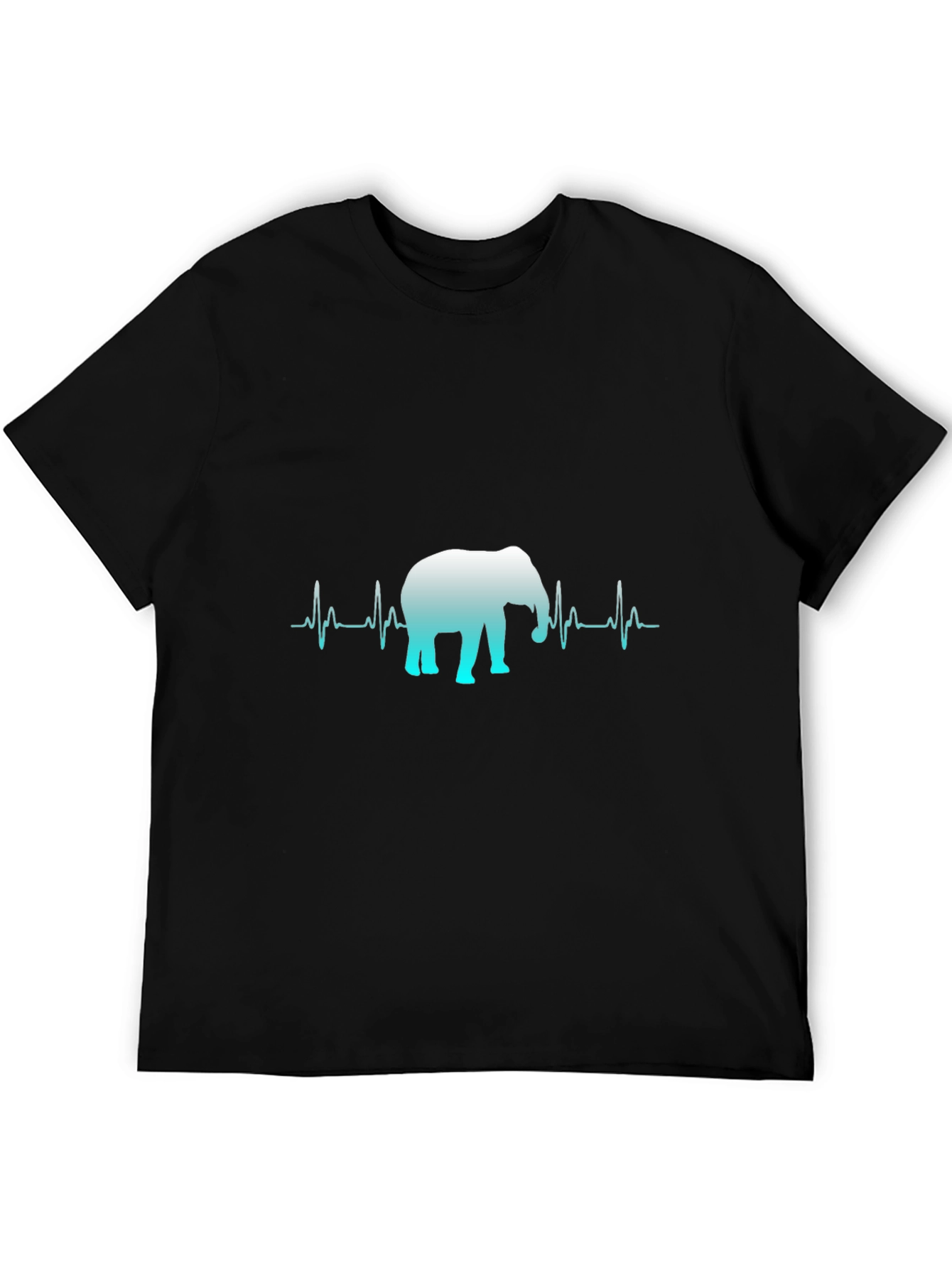 Elephant Heartbeat Graphic Tee - Black