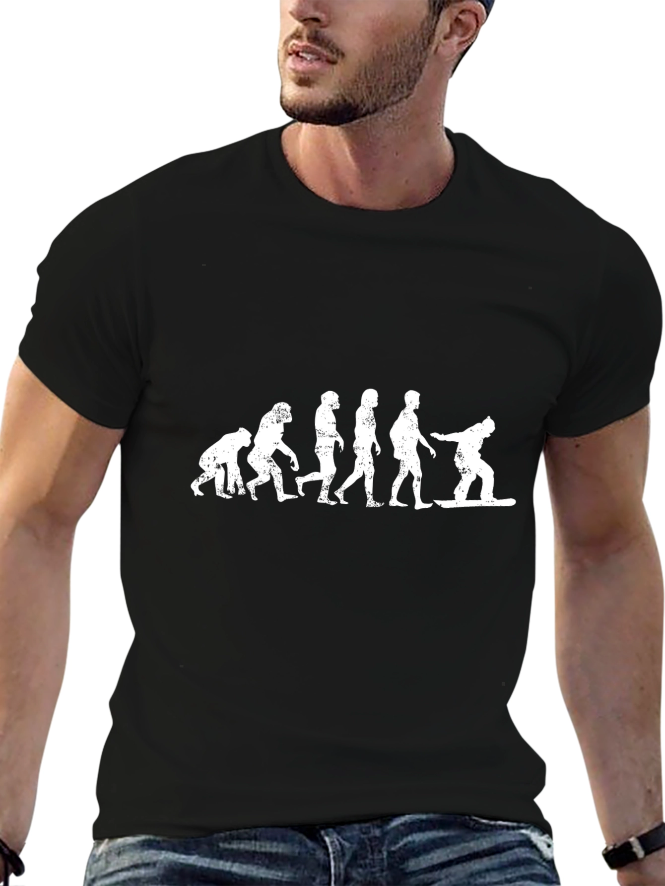 Evolution of Snowboarding T-Shirt - Black Graphic Tee