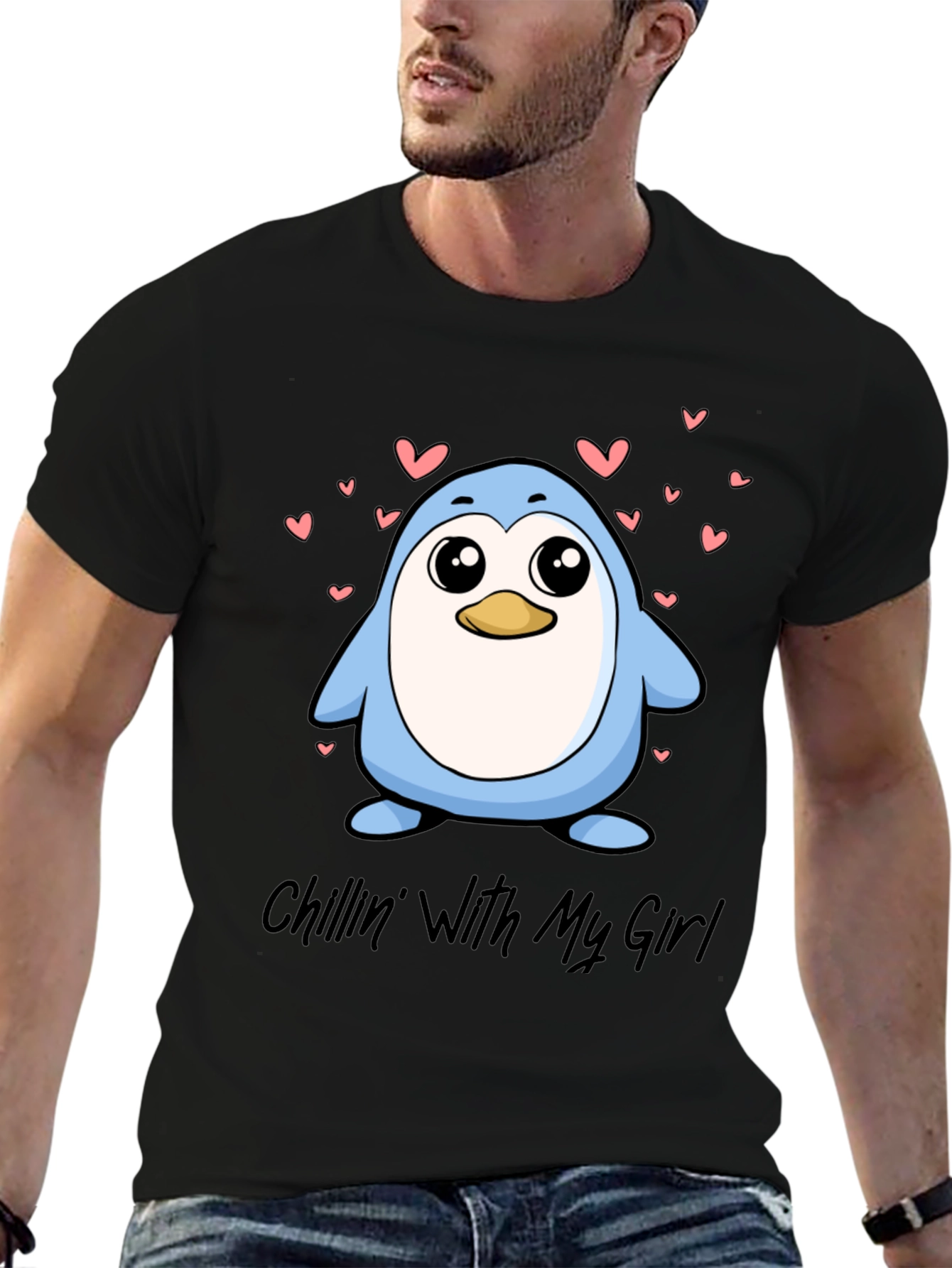 Chillin With My Girl Penguin Graphic Tee