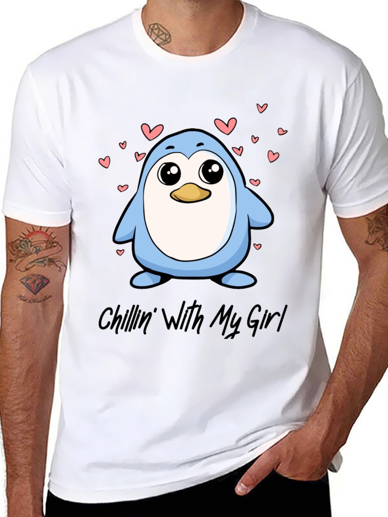 Chillin With My Girl Penguin Graphic Tee