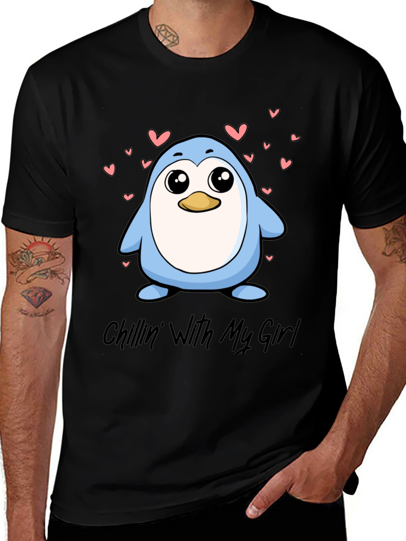 Chillin With My Girl Penguin Graphic Tee