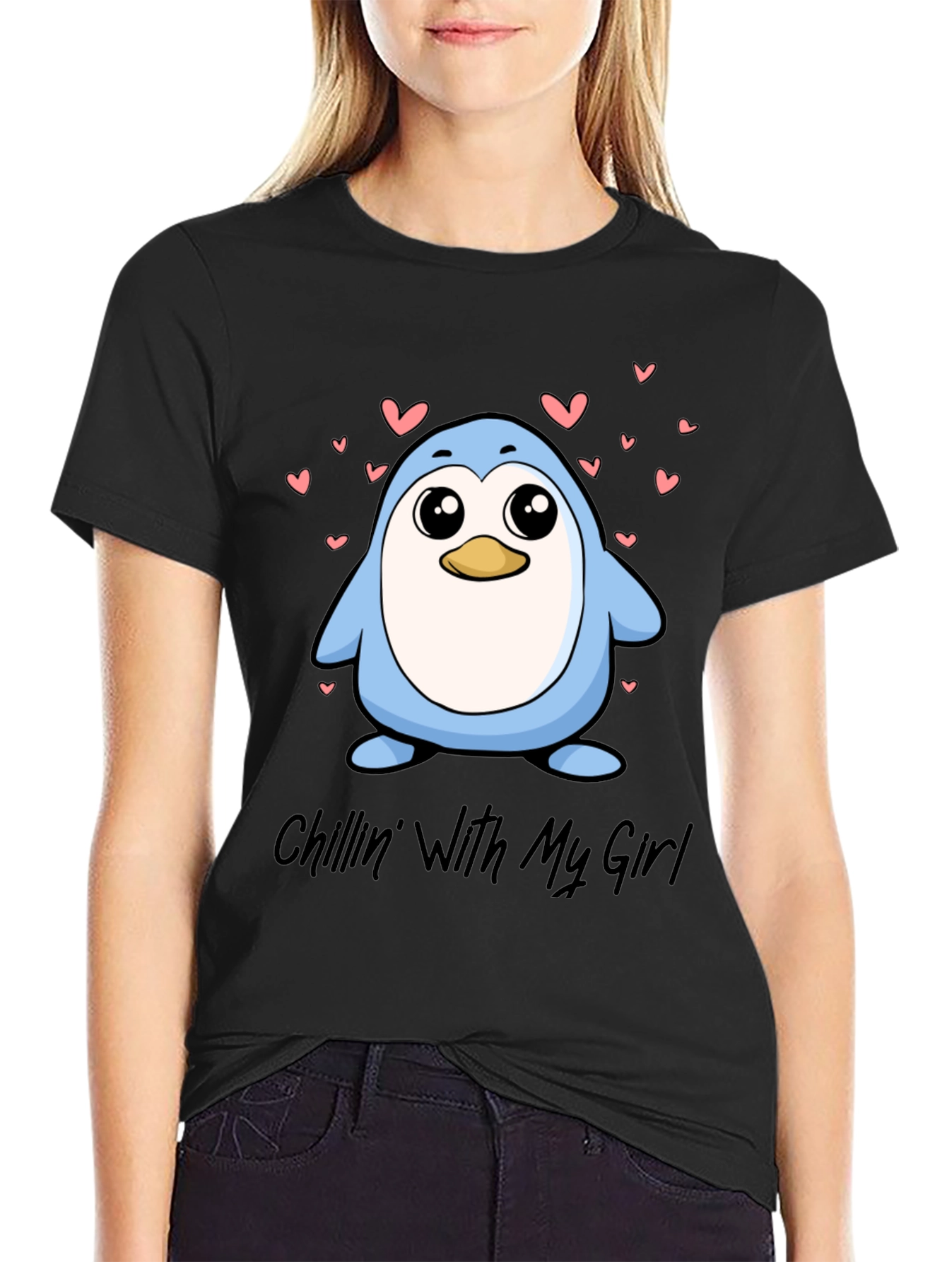 Chillin With My Girl Penguin Graphic Tee