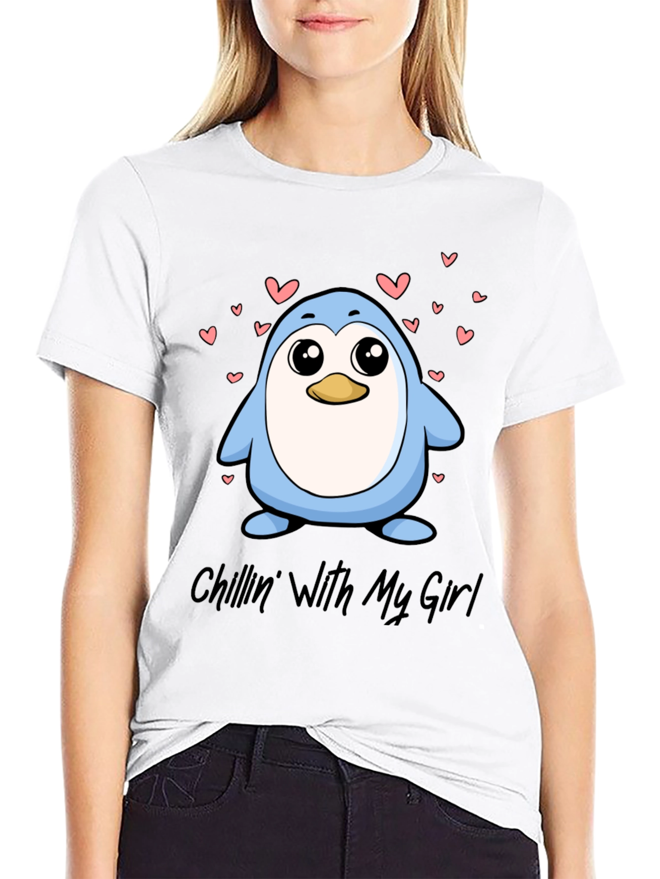Chillin With My Girl Penguin Graphic Tee