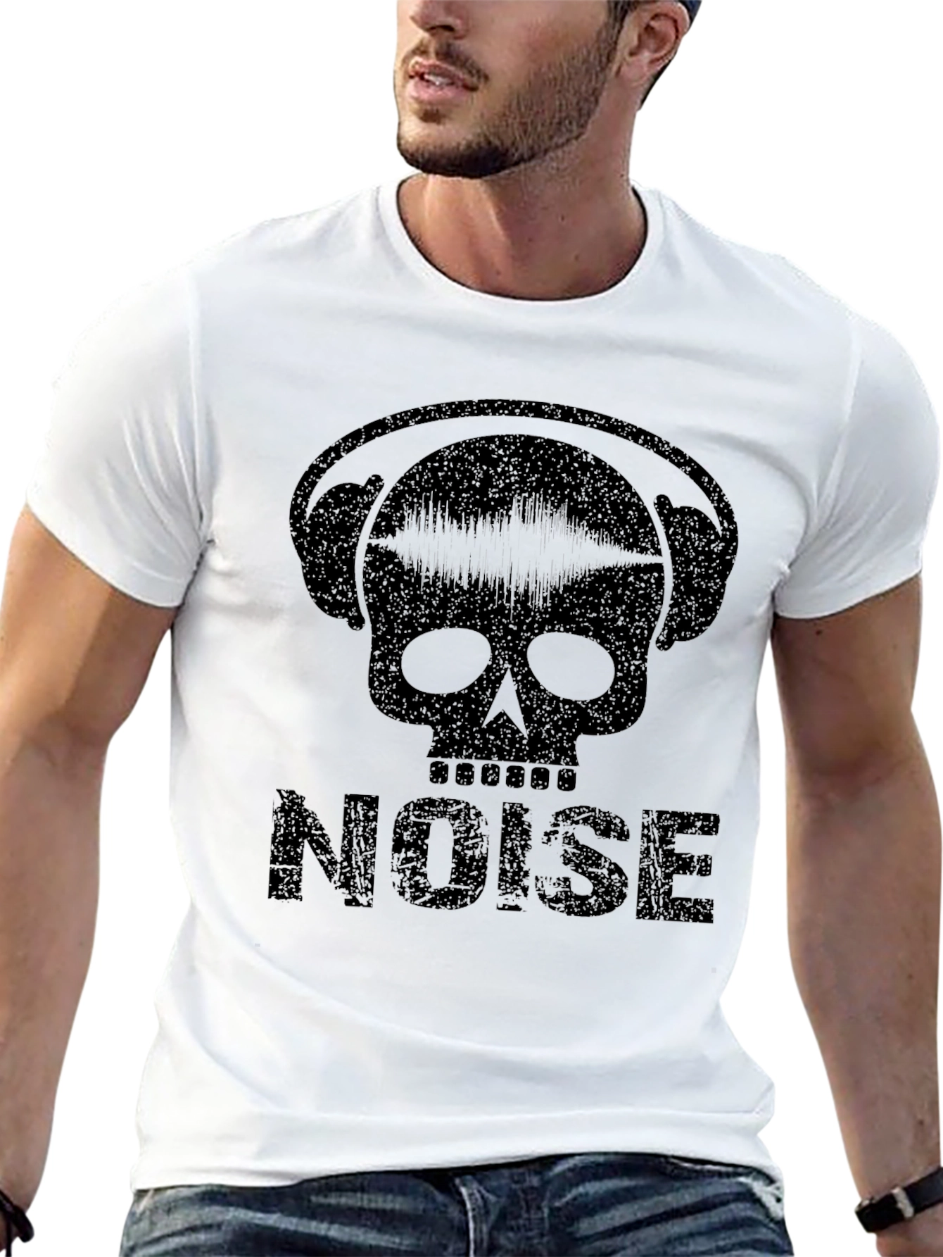 Noise Skull Graphic T-Shirt - Black Music Tee