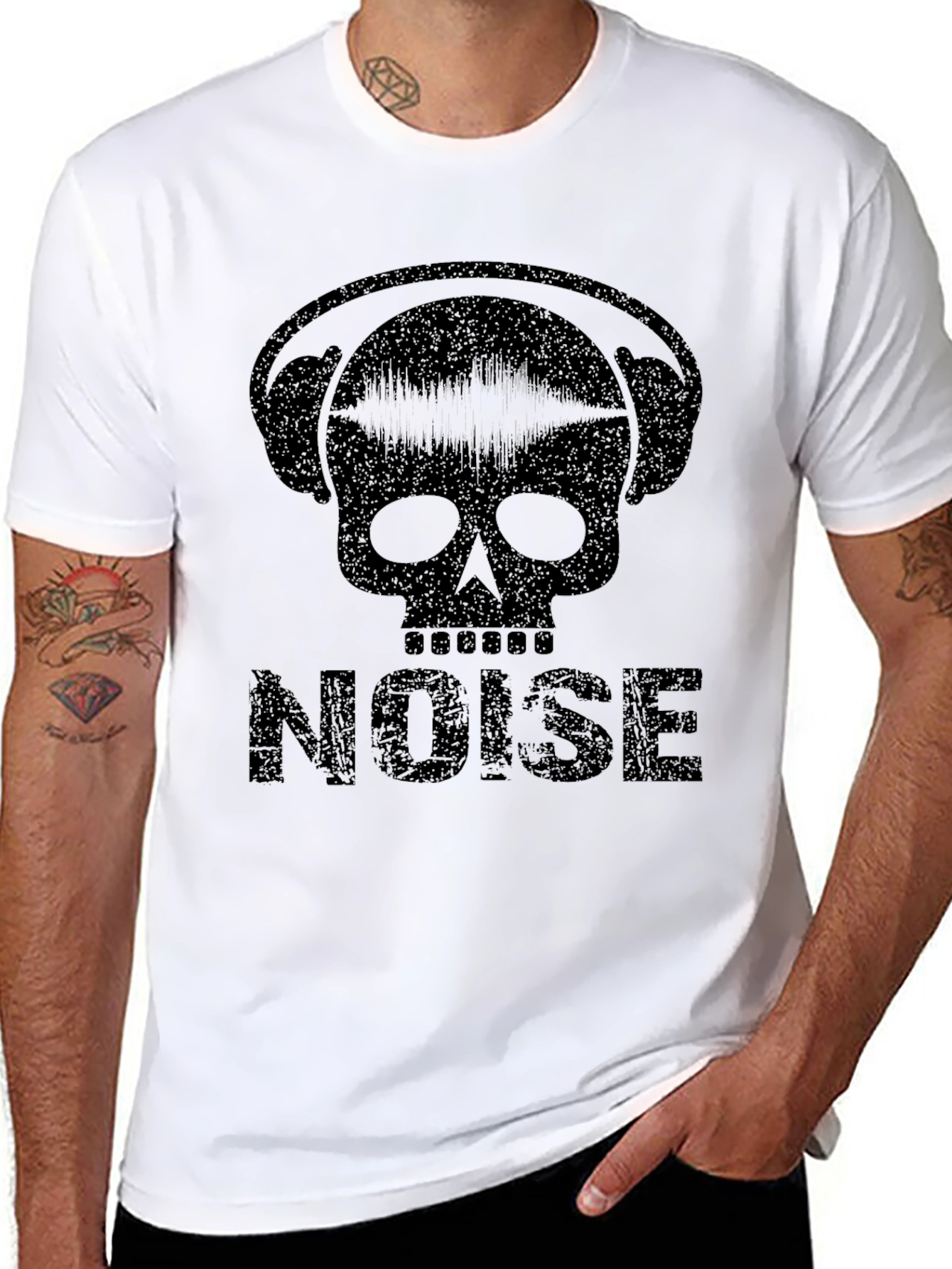 Noise Skull Graphic T-Shirt - Black Music Tee