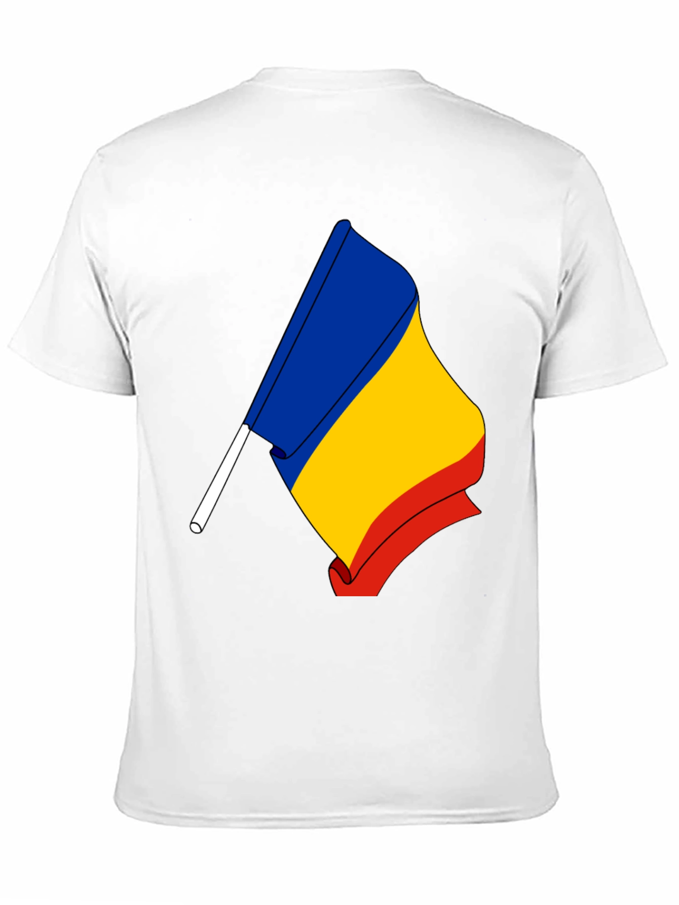 Romania Flag Graphic T-Shirt - Black