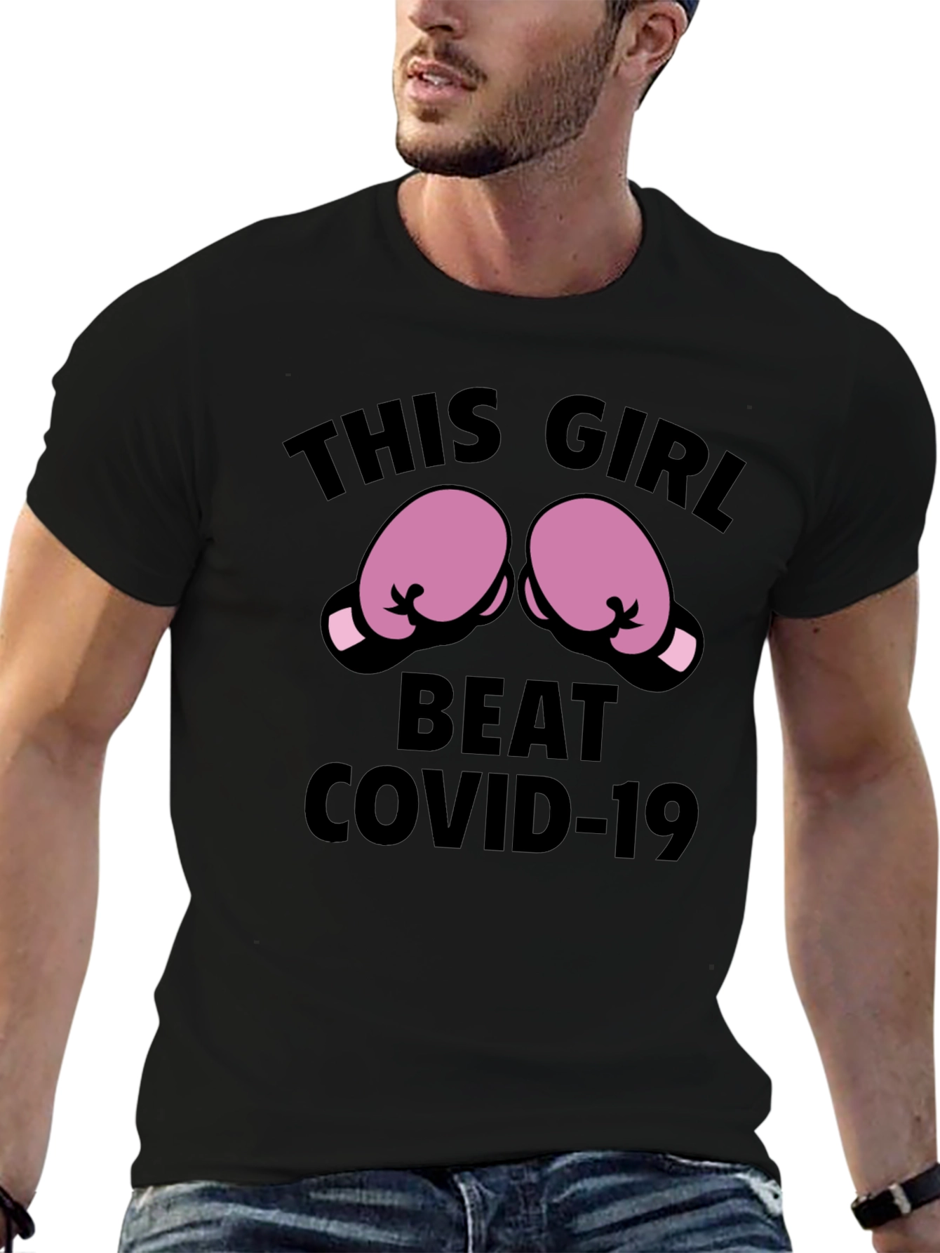 This Girl Beat COVID-19 Boxing Gloves T-Shirt
