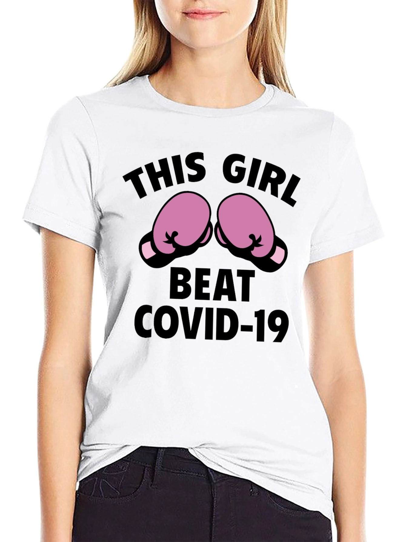 This Girl Beat COVID-19 Boxing Gloves T-Shirt