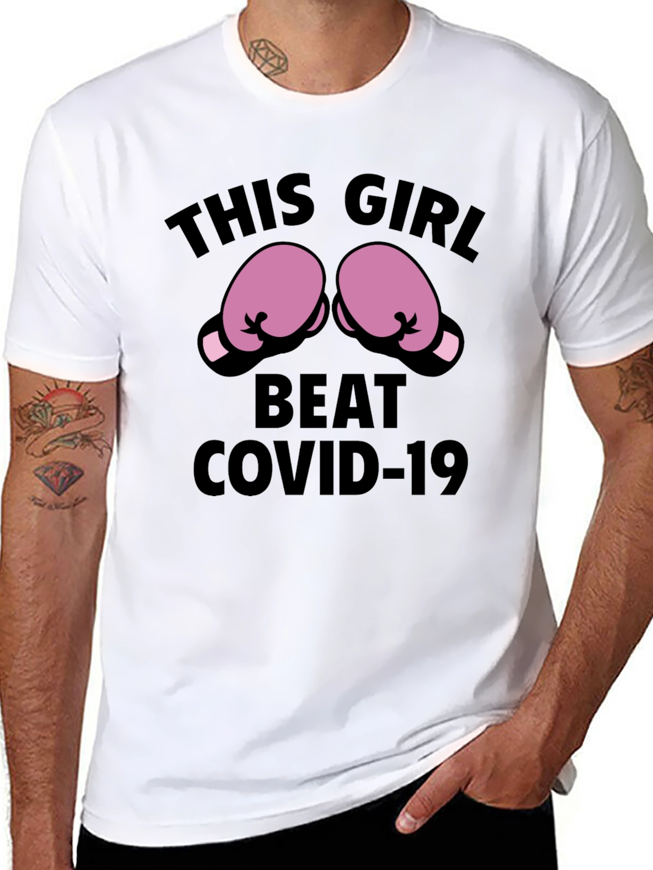 This Girl Beat COVID-19 Boxing Gloves T-Shirt