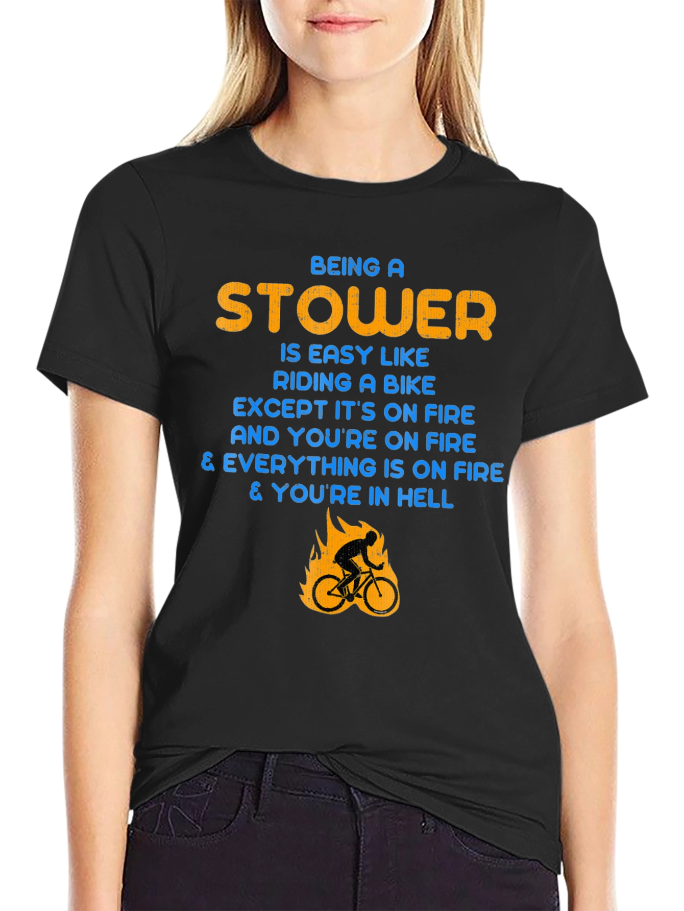 Stower Hell Fire Biker Graphic T-Shirt
