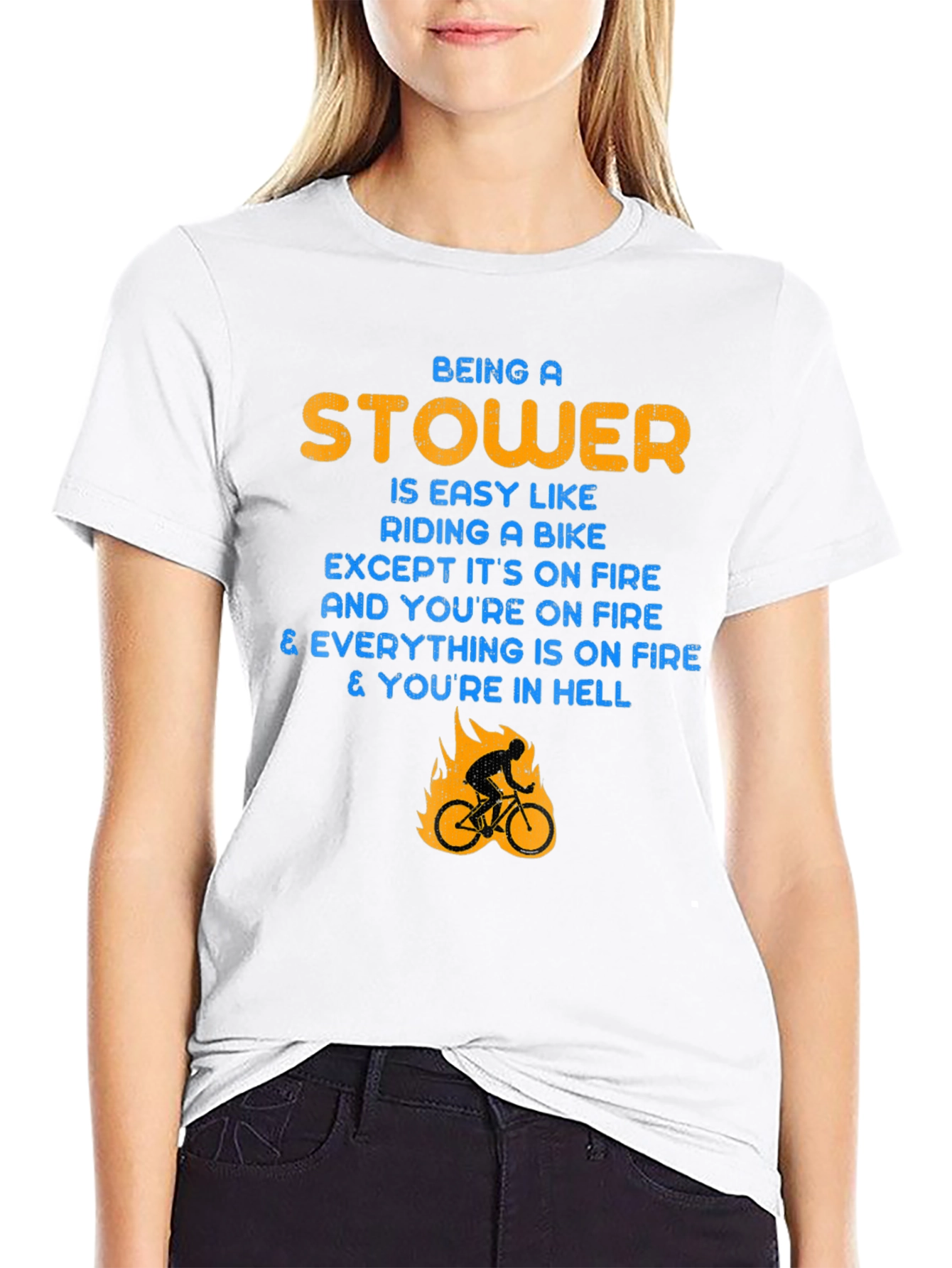 Stower Hell Fire Biker Graphic T-Shirt