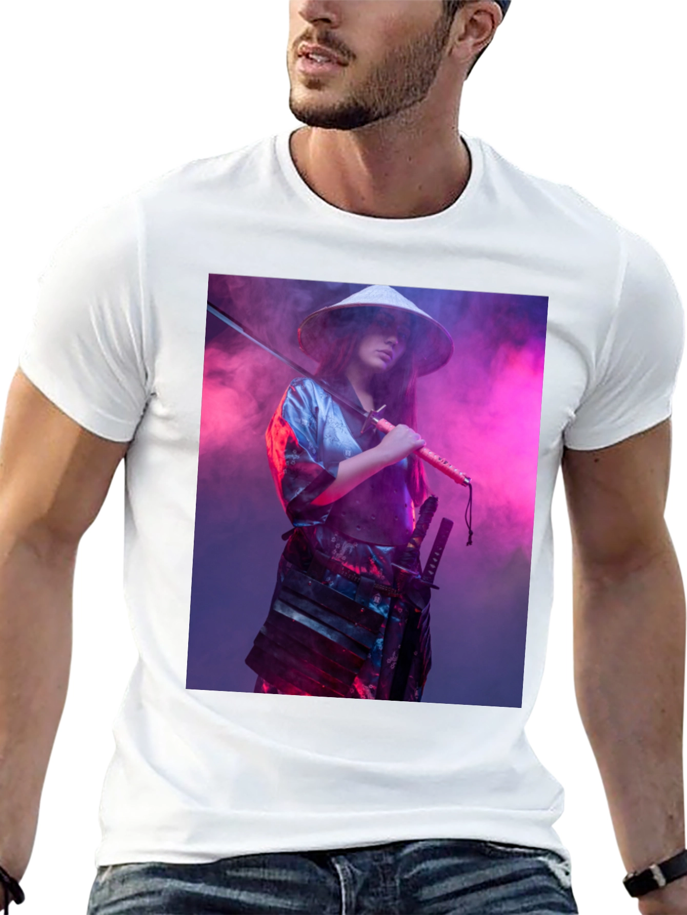 Samurai Woman T-Shirt - Sleek Black Tee