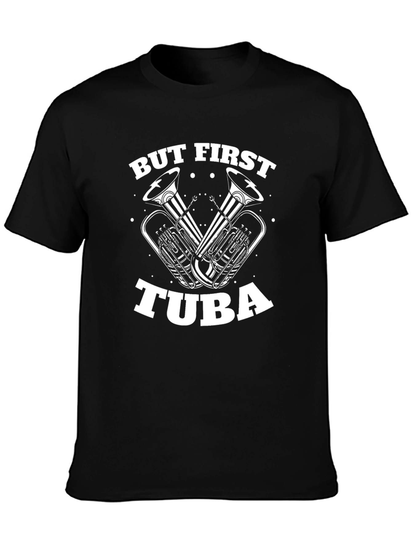 But First Tuba Black Graphic Tee