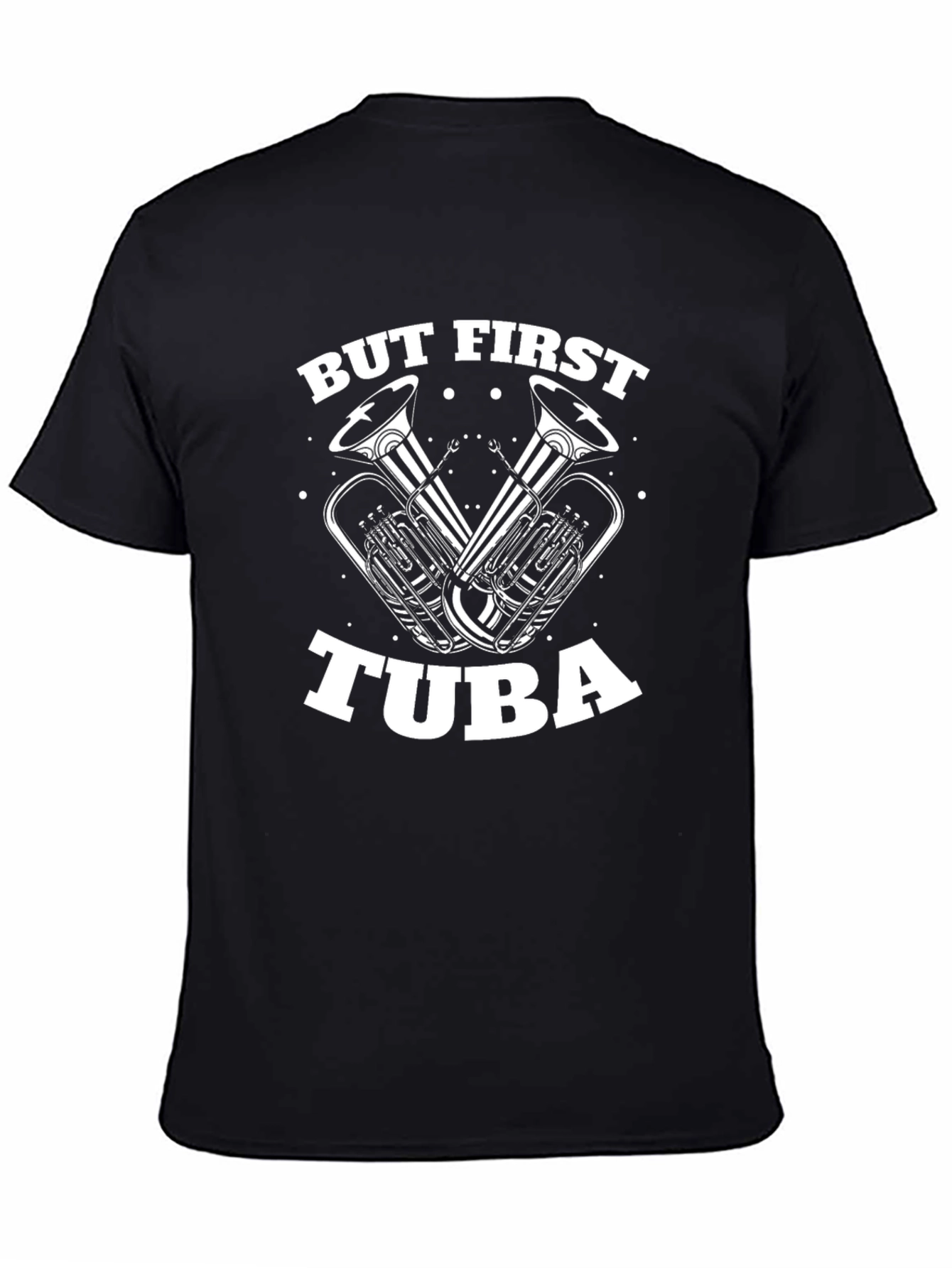 But First Tuba Black Graphic Tee