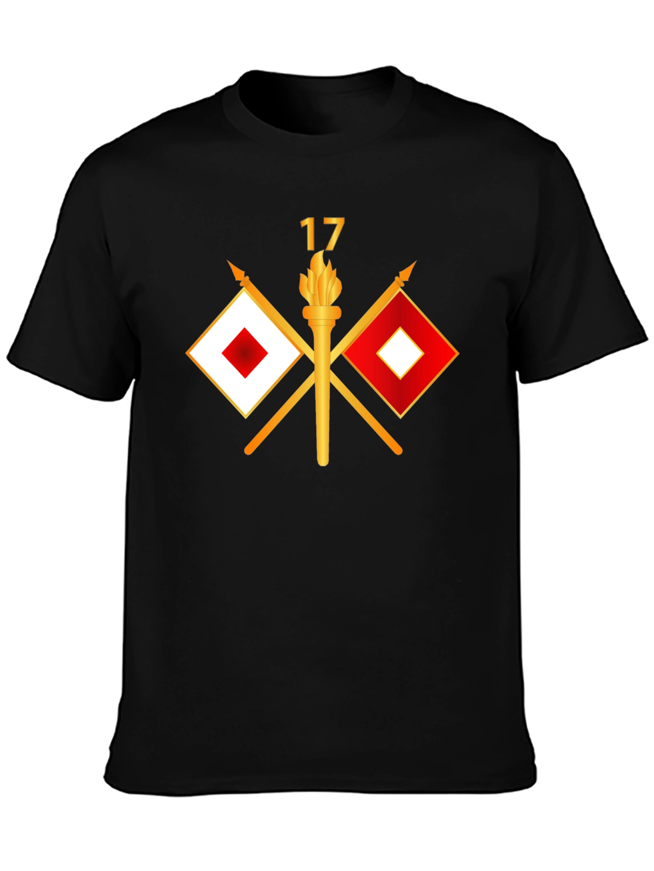 Signal Flag & Torch Graphic Tee - Black