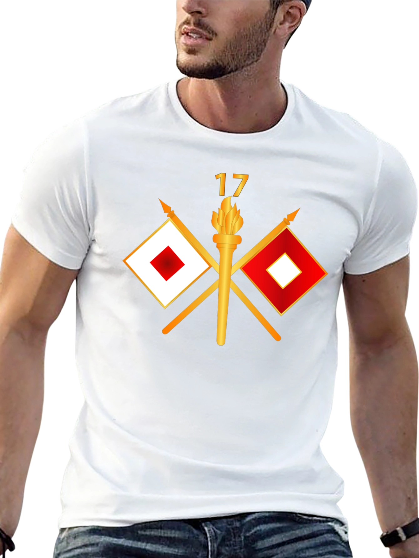 Signal Flag & Torch Graphic Tee - Black