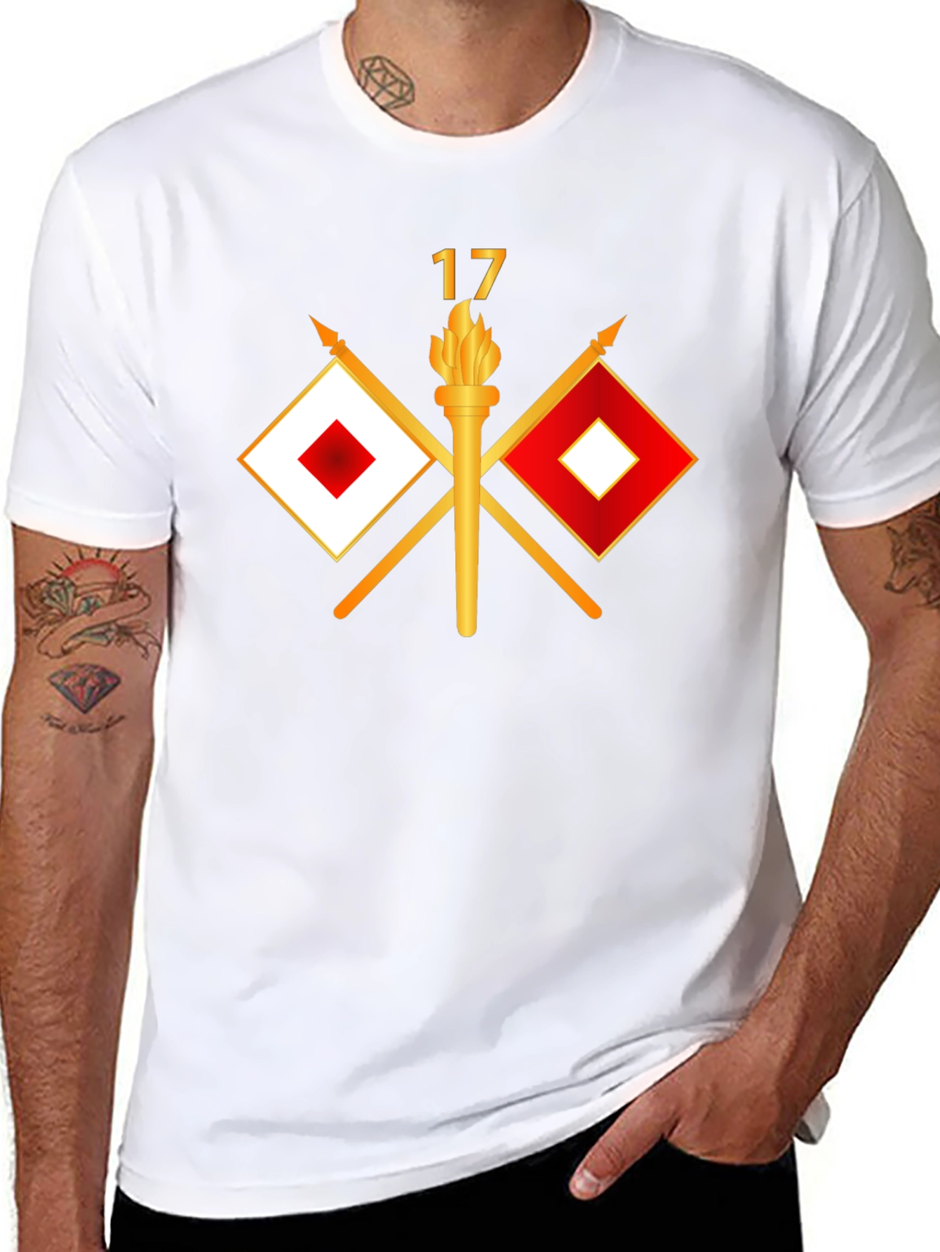 Signal Flag & Torch Graphic Tee - Black