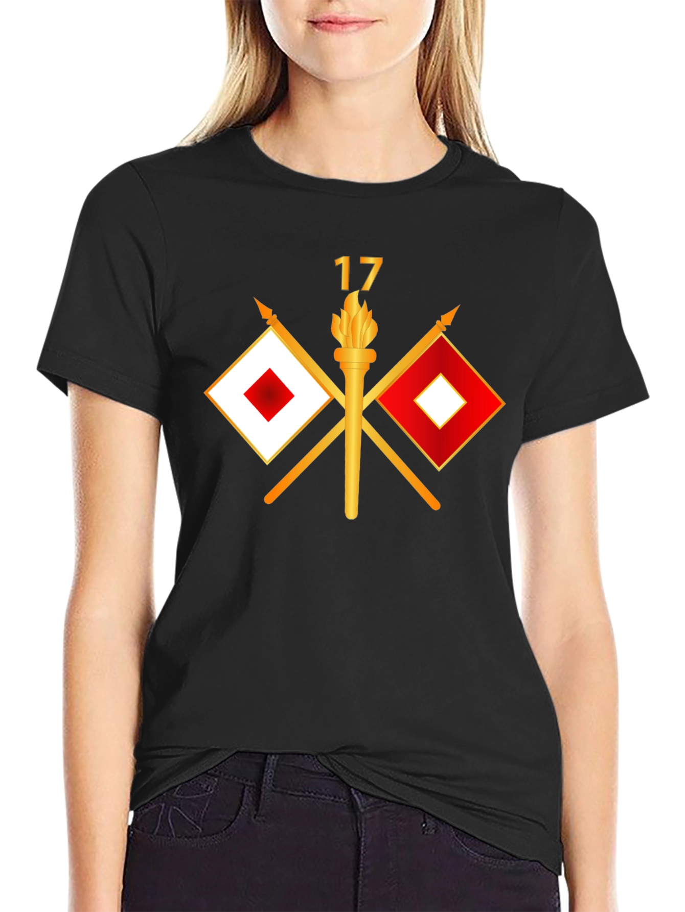 Signal Flag & Torch Graphic Tee - Black
