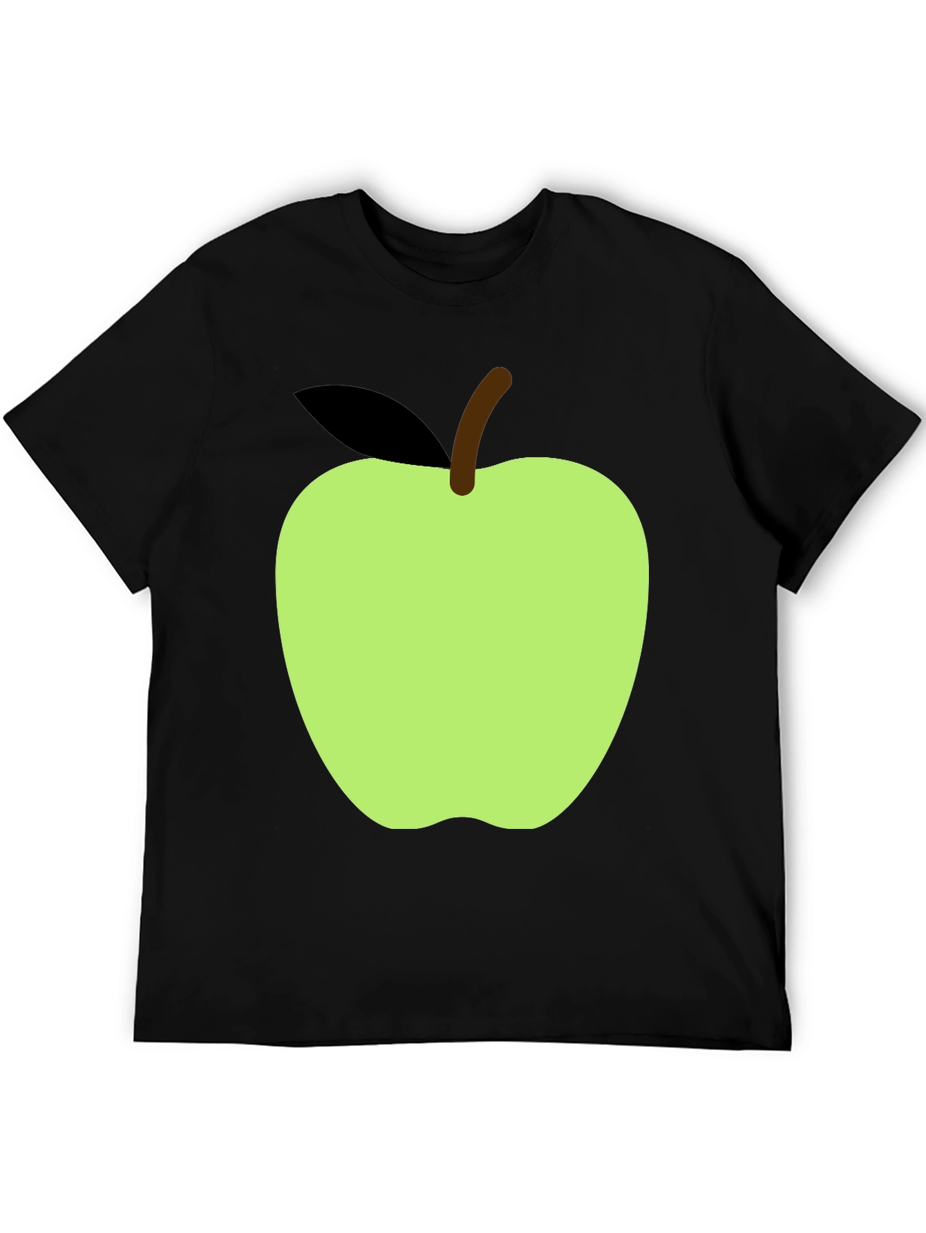Apple Graphic Tee - Casual Black T-Shirt