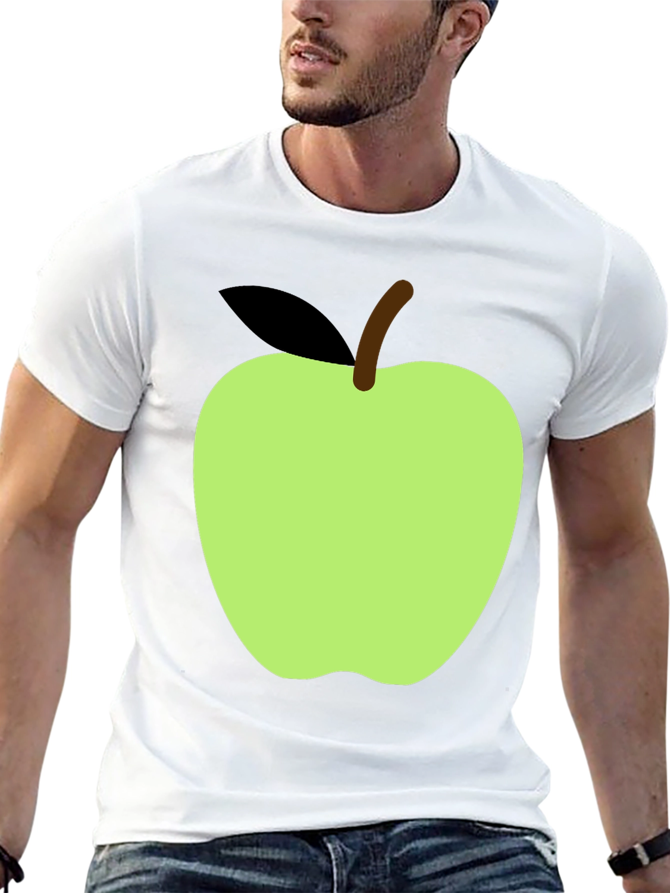 Apple Graphic Tee - Casual Black T-Shirt