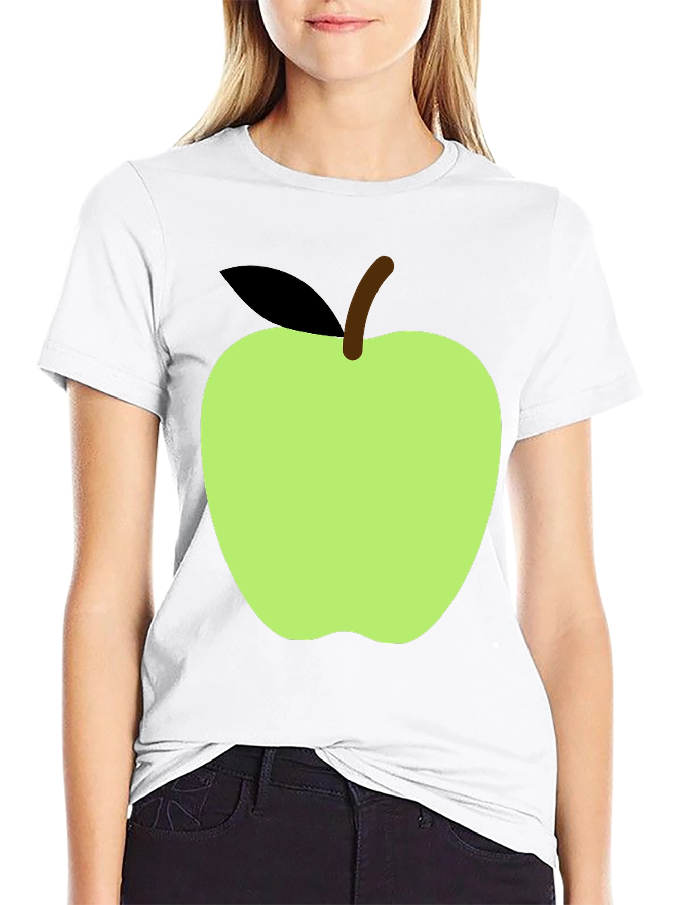 Apple Graphic Tee - Casual Black T-Shirt