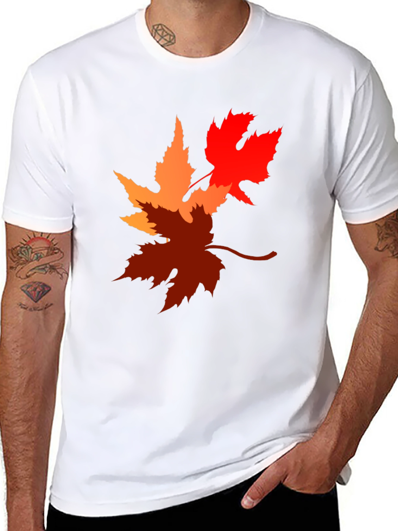 Autumn Leaves Graphic Tee - Black T-Shirt