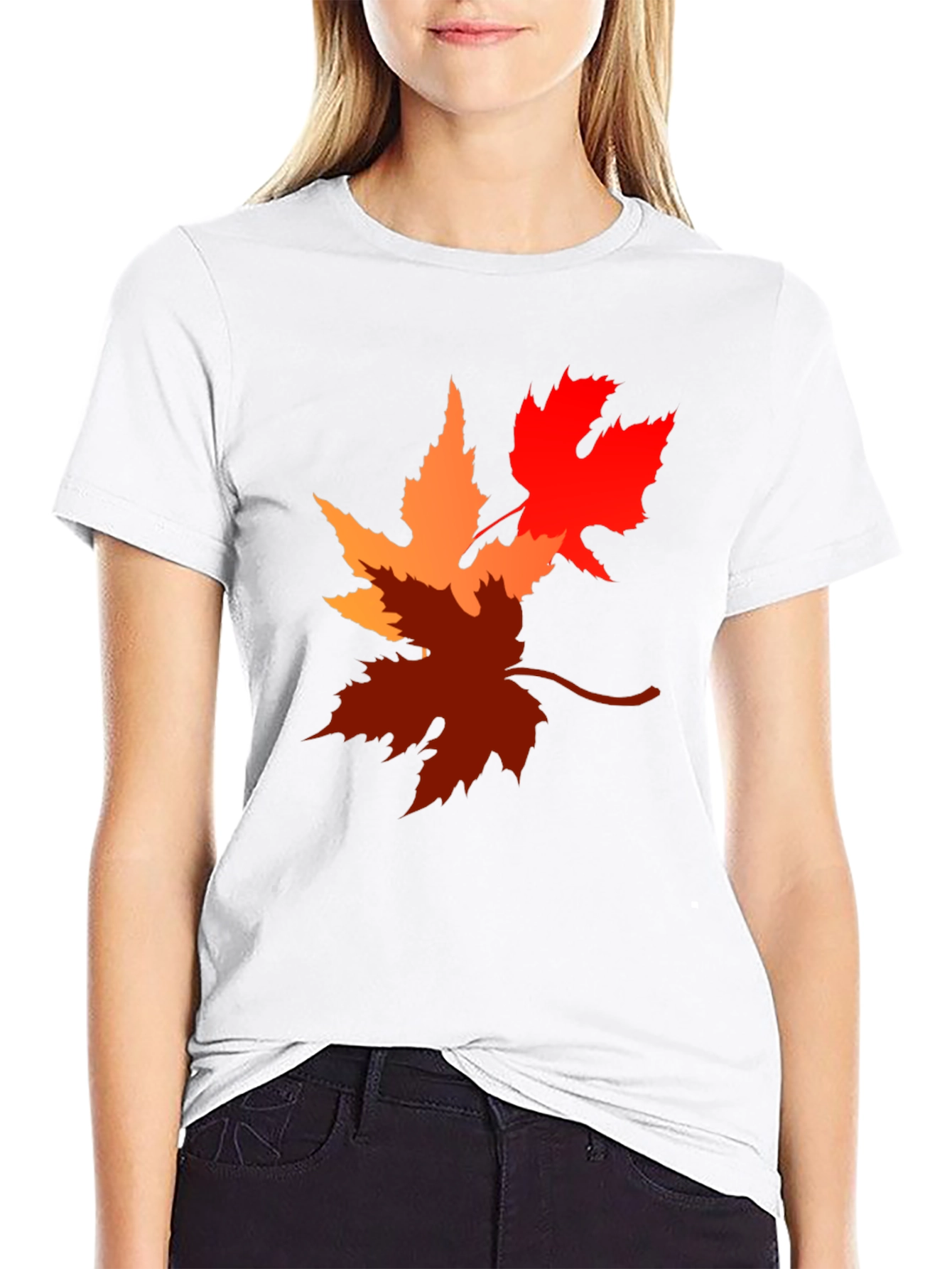 Autumn Leaves Graphic Tee - Black T-Shirt
