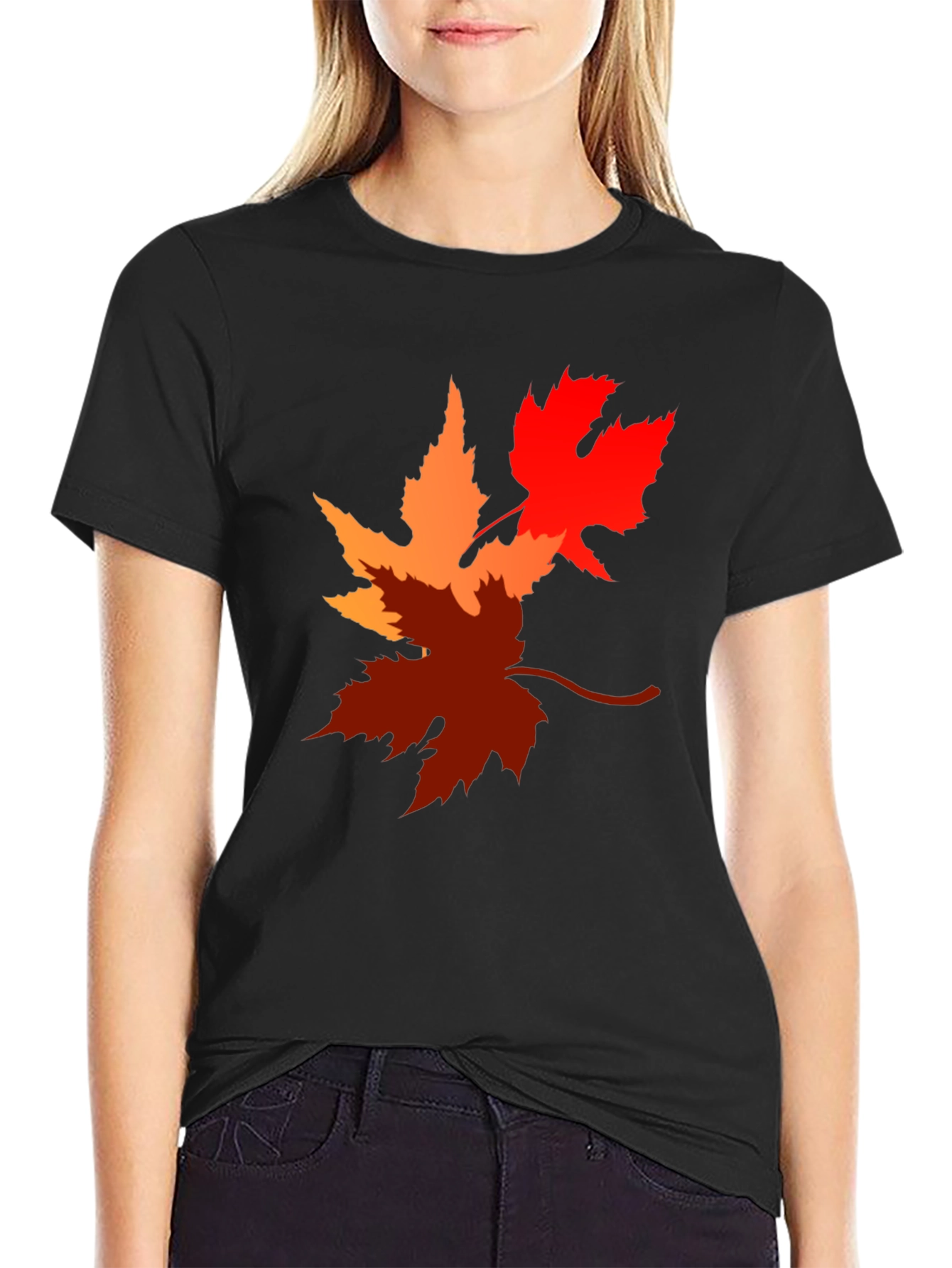 Autumn Leaves Graphic Tee - Black T-Shirt