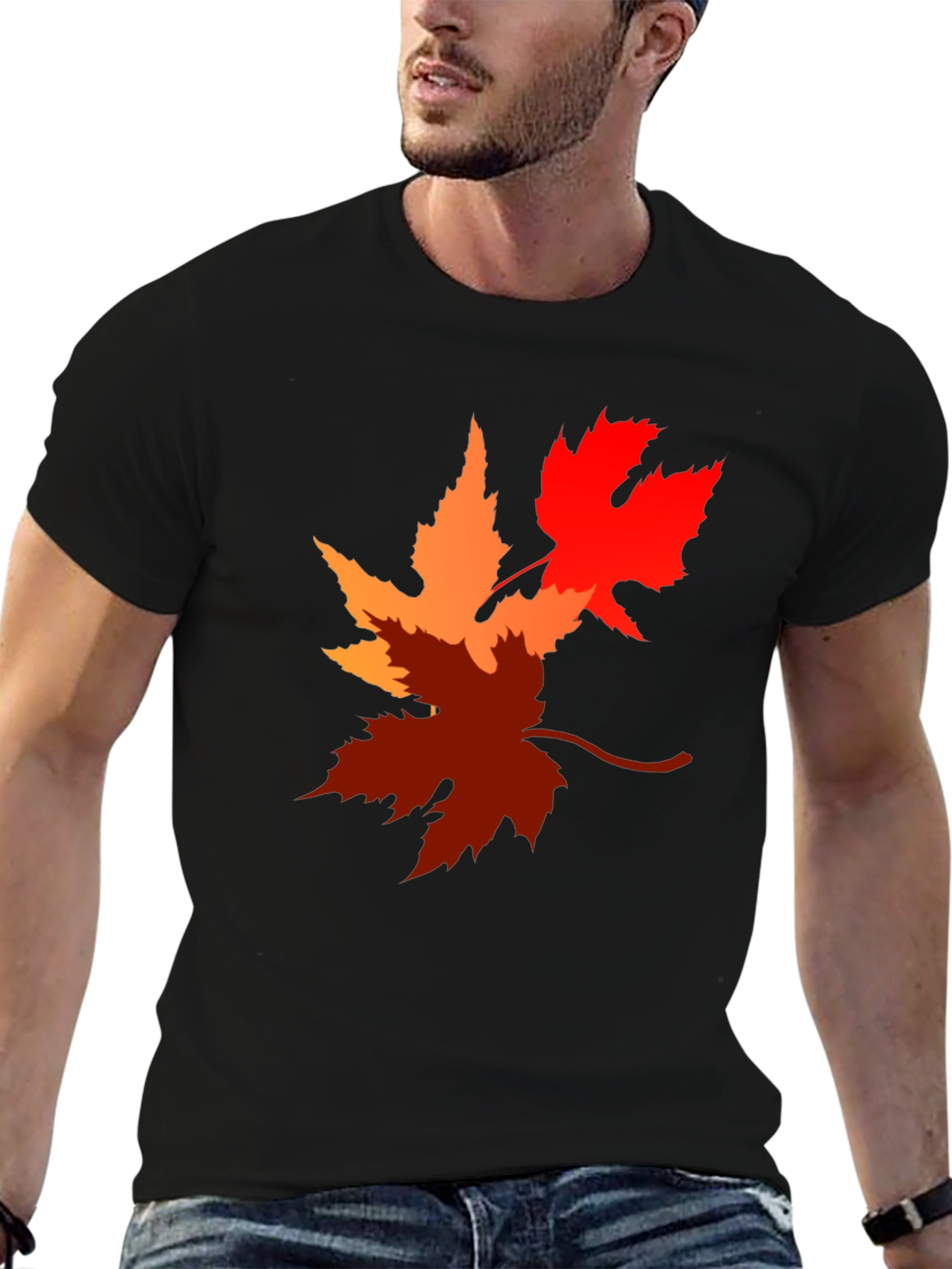 Autumn Leaves Graphic Tee - Black T-Shirt