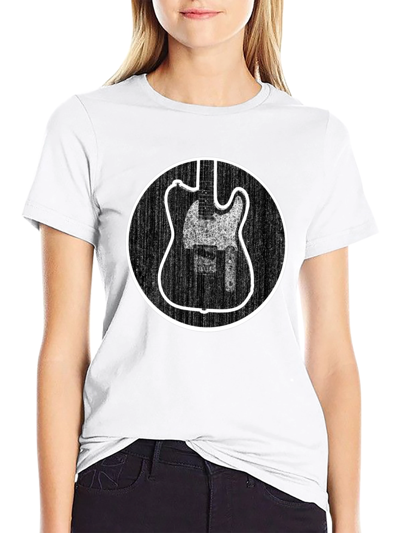 Electric Guitar Graphic Tee - Black