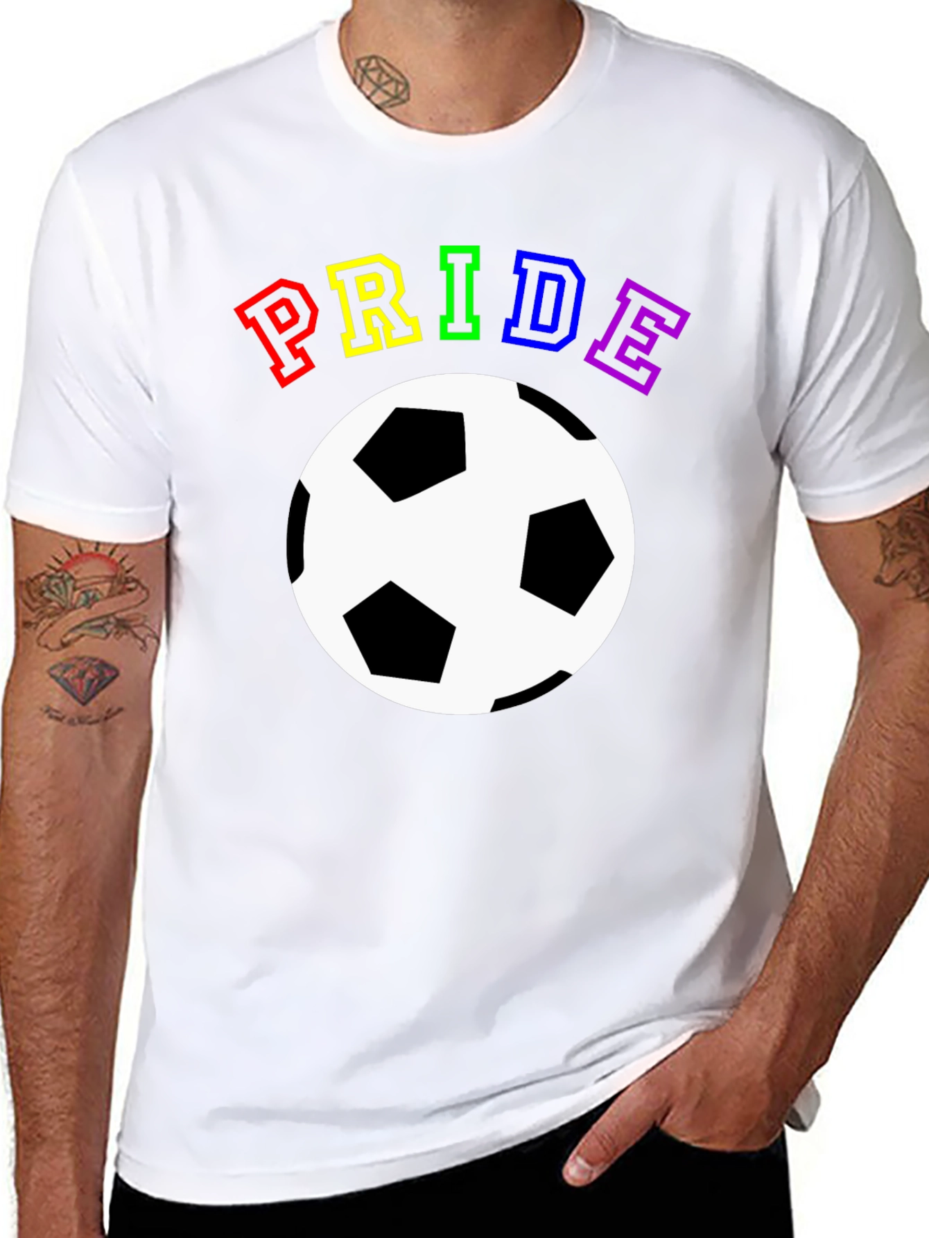 Pride Soccer T-Shirt - Rainbow Graphic Tee