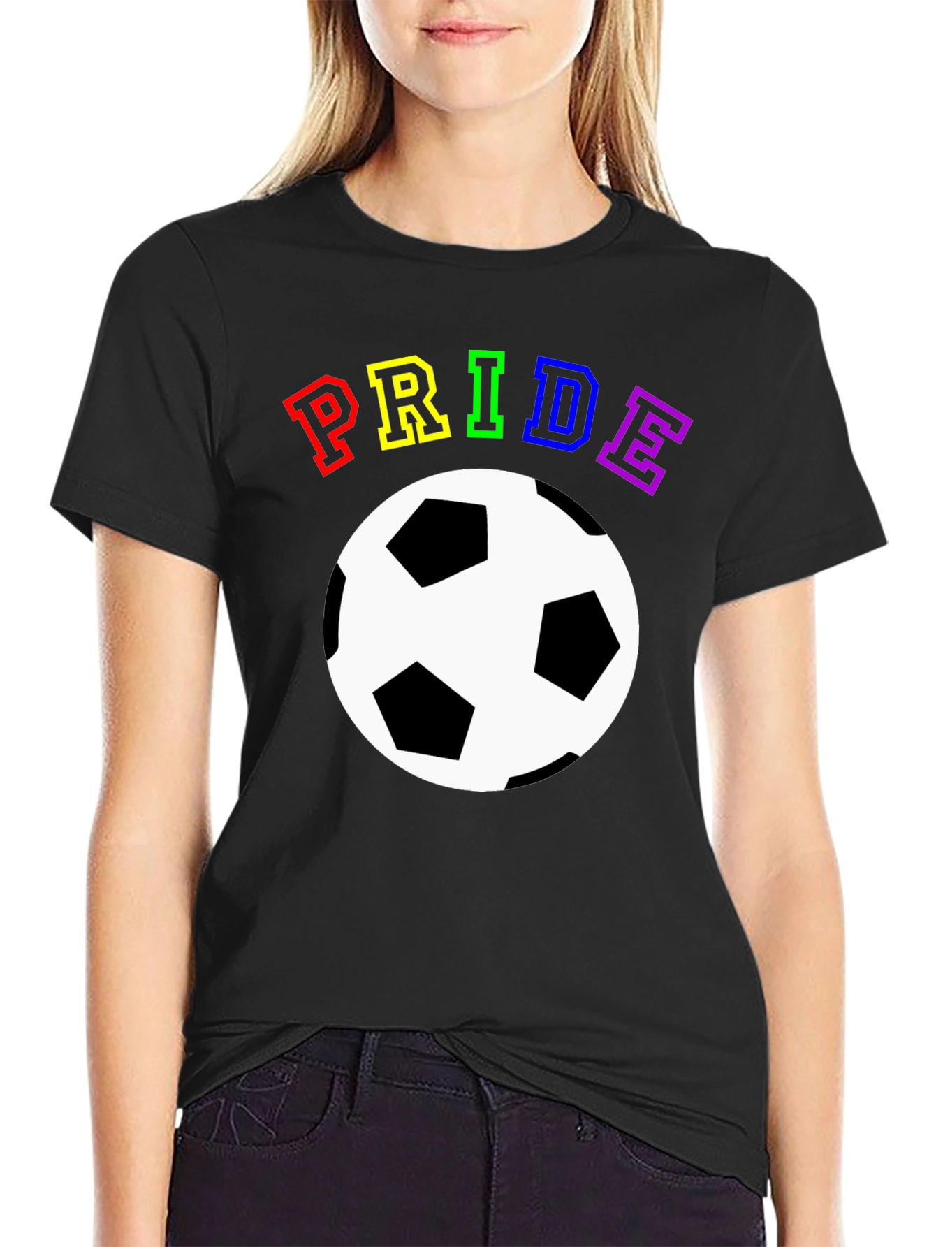 Pride Soccer T-Shirt - Rainbow Graphic Tee