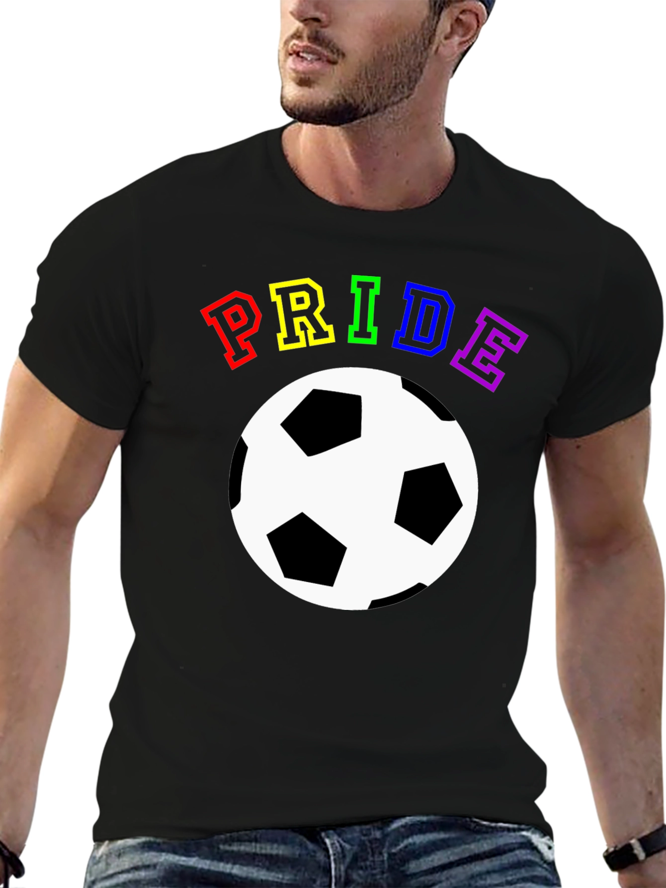 Pride Soccer T-Shirt - Rainbow Graphic Tee