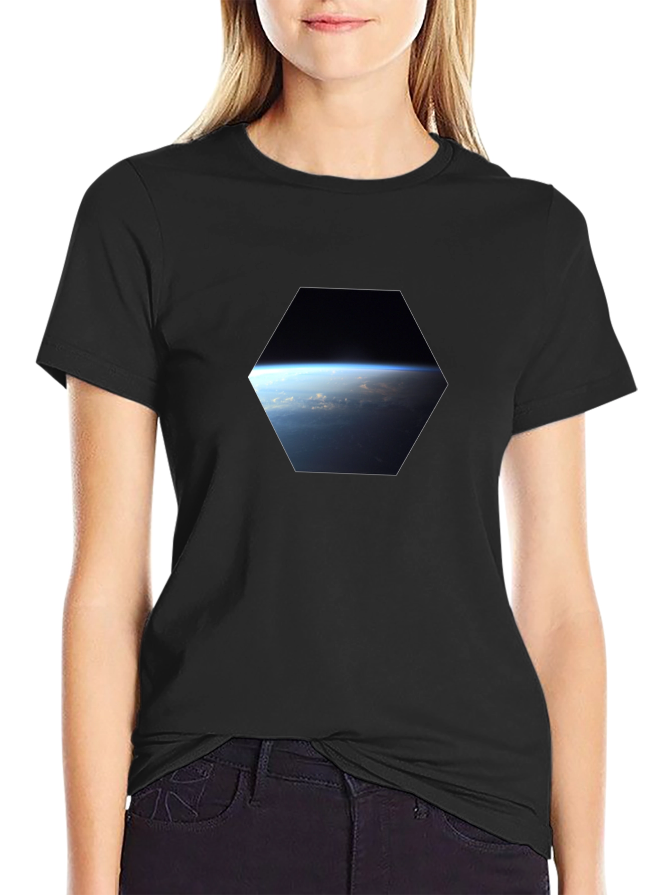 Earth View Graphic Tee - Black Unisex T-Shirt