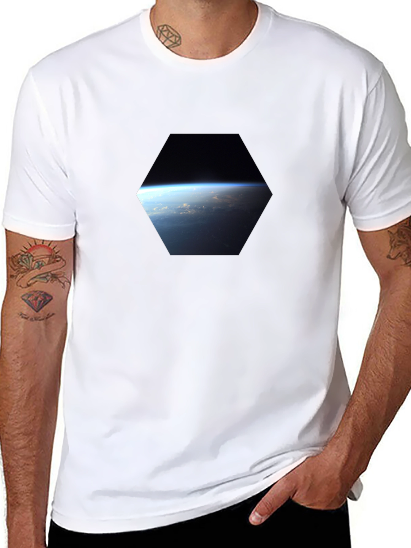 Earth View Graphic Tee - Black Unisex T-Shirt
