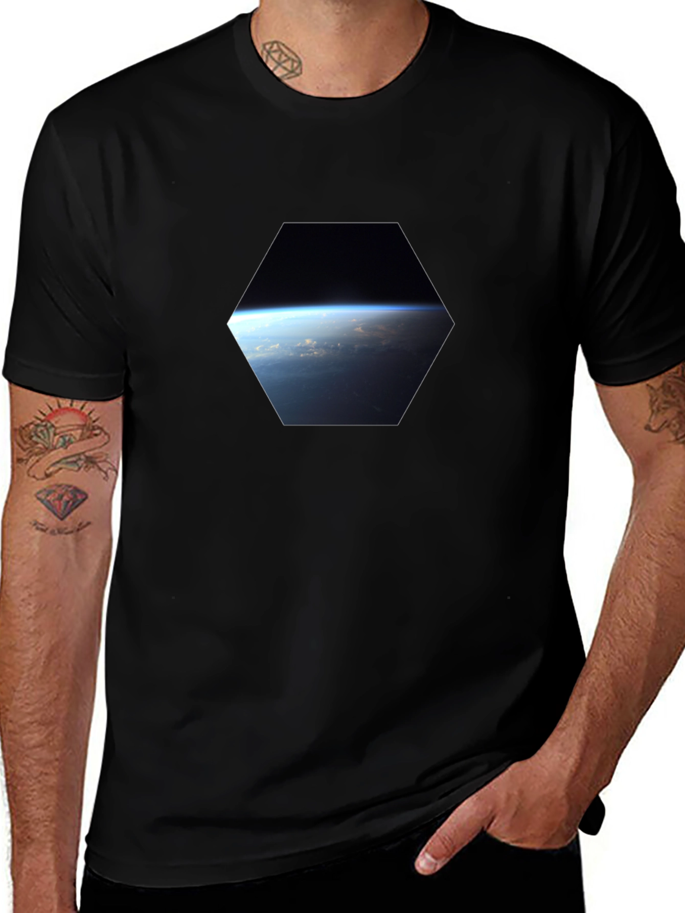 Earth View Graphic Tee - Black Unisex T-Shirt