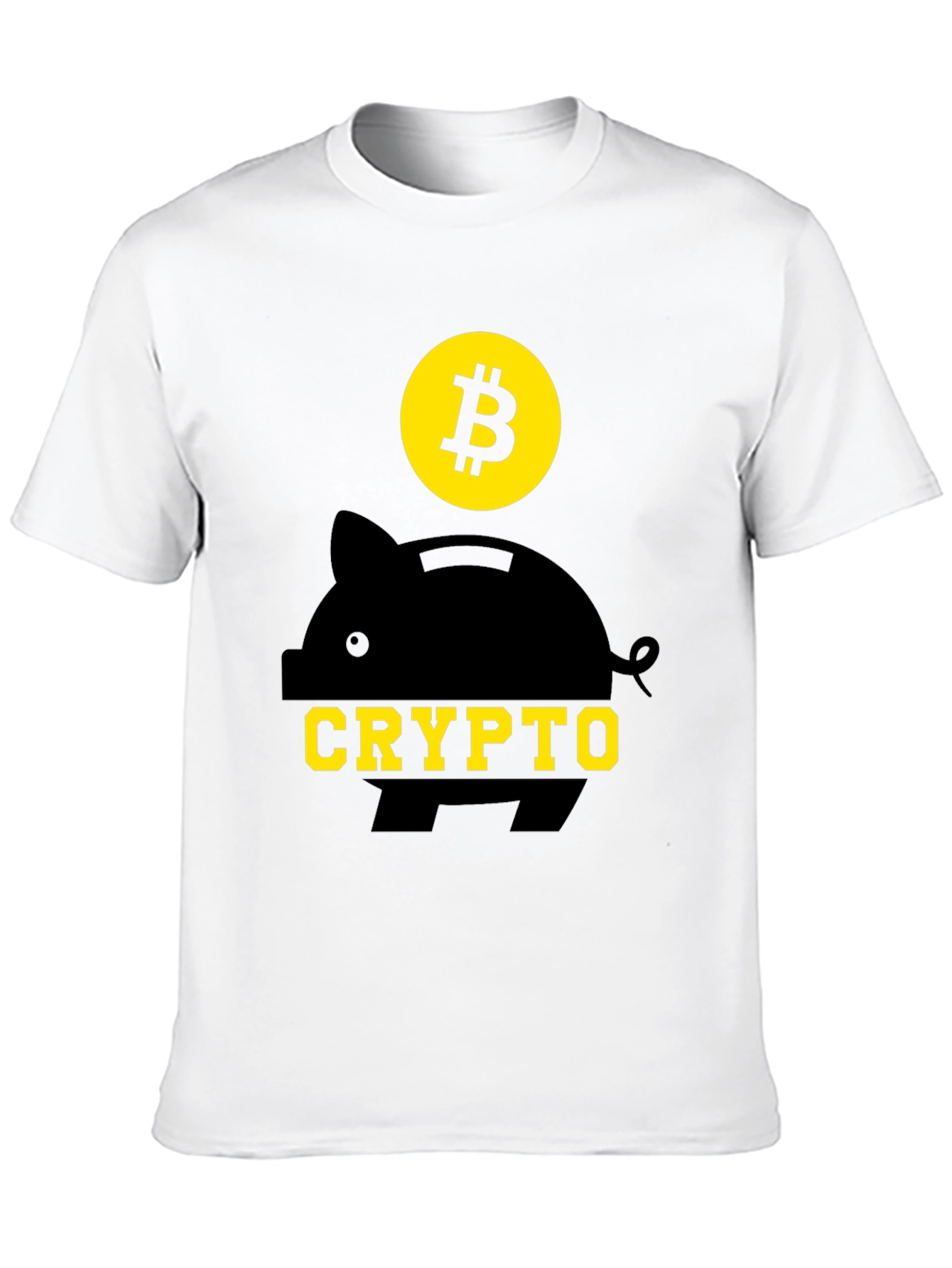 Crypto Piggy Bank Bitcoin Black T-Shirt