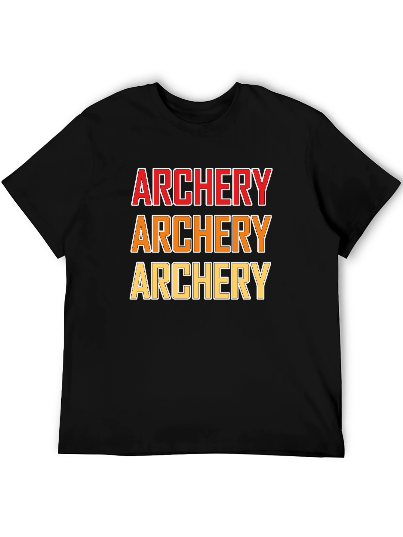 Archery Text Print Black T-Shirt