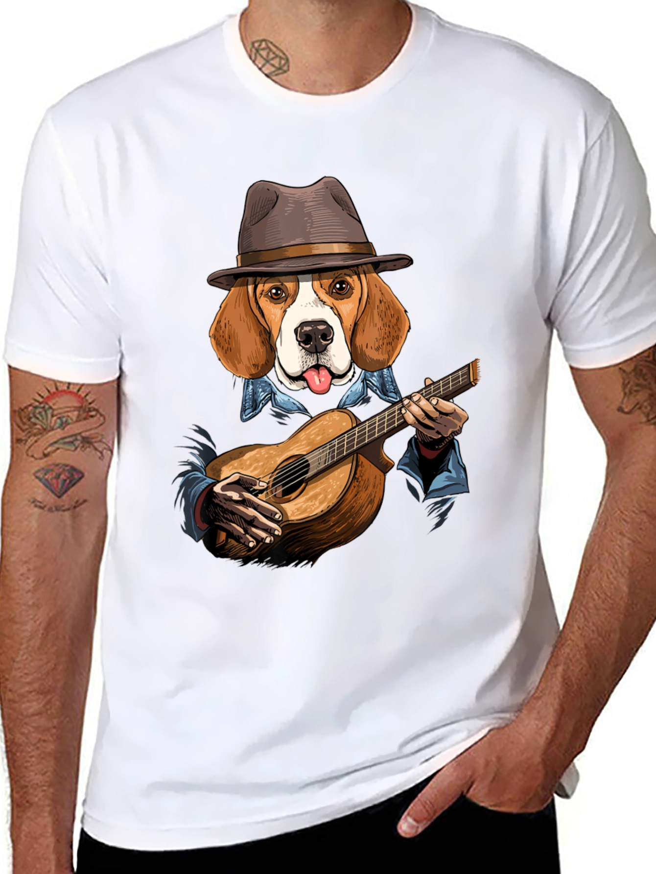 Dog Playing Guitar T-Shirt