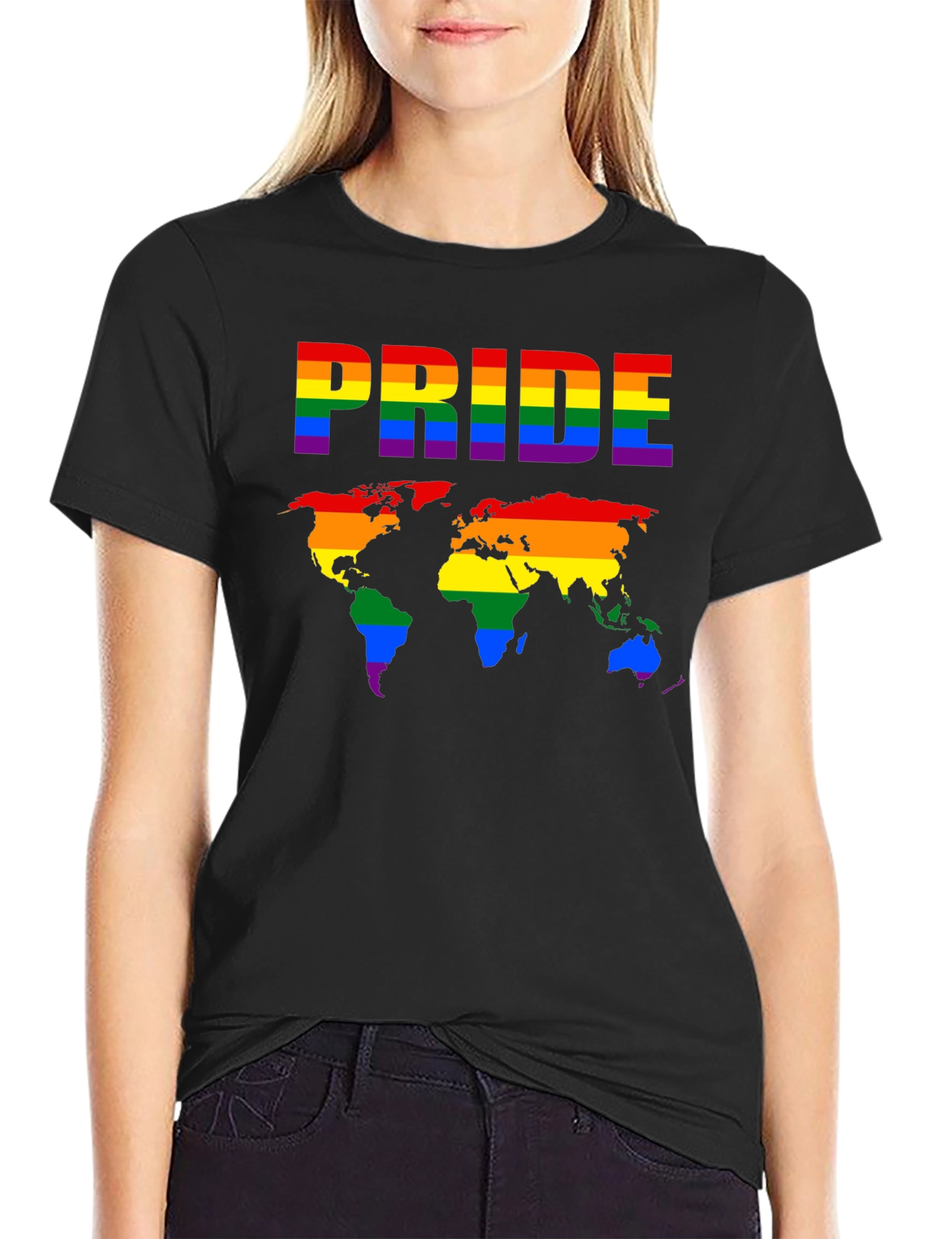 Pride World Map T-Shirt - LGBTQ+ Rainbow Tee