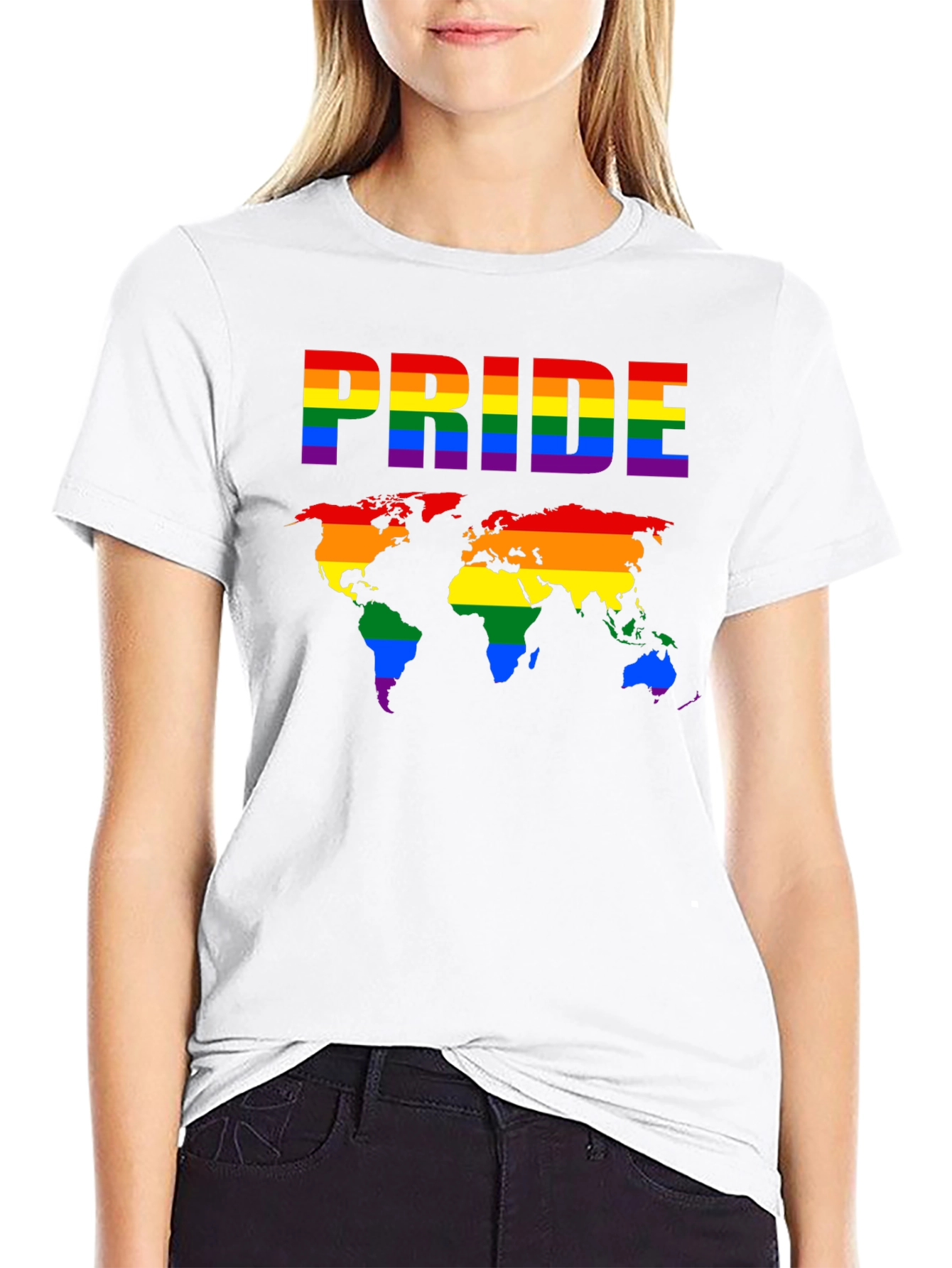 Pride World Map T-Shirt - LGBTQ+ Rainbow Tee