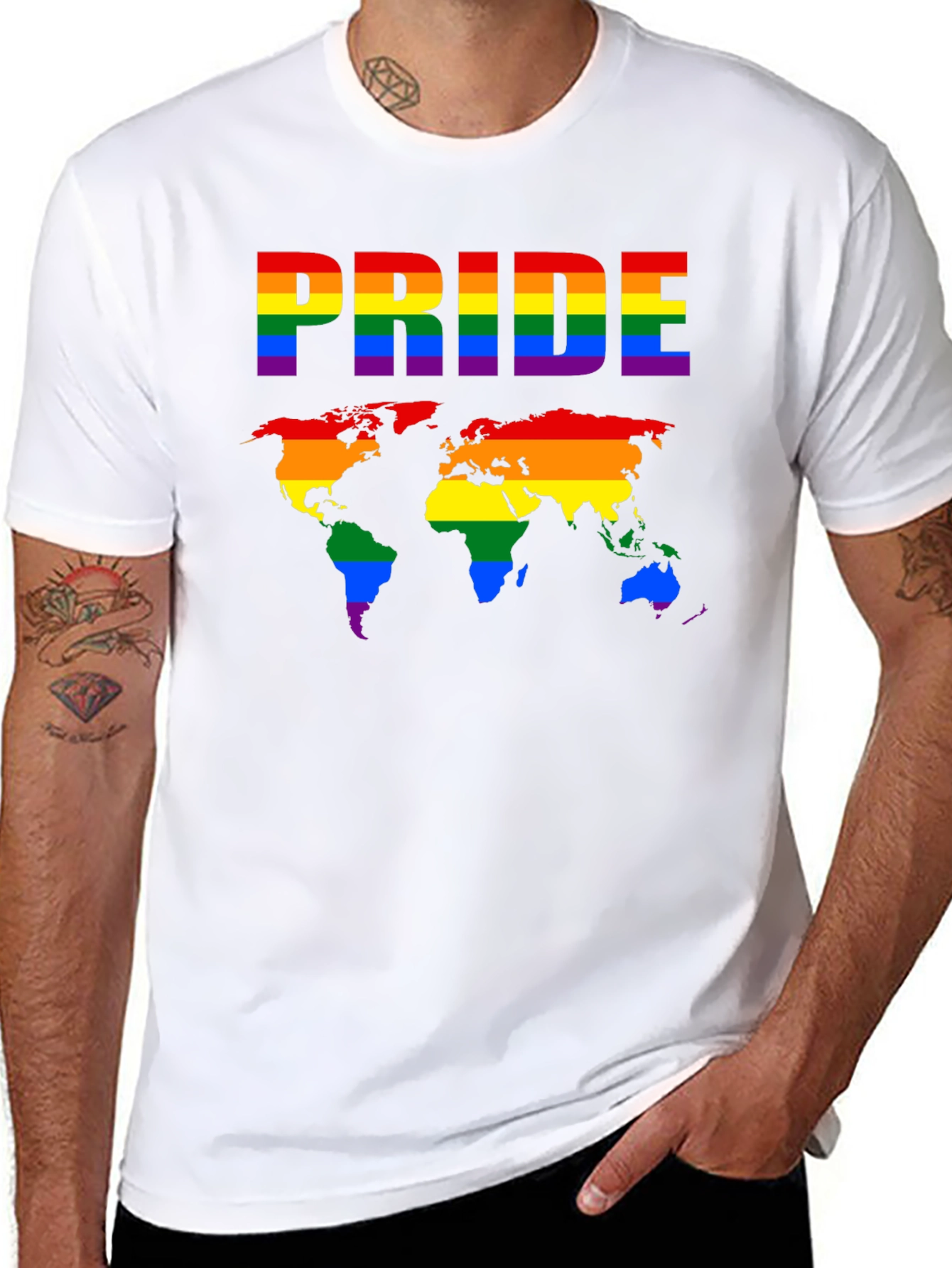 Pride World Map T-Shirt - LGBTQ+ Rainbow Tee