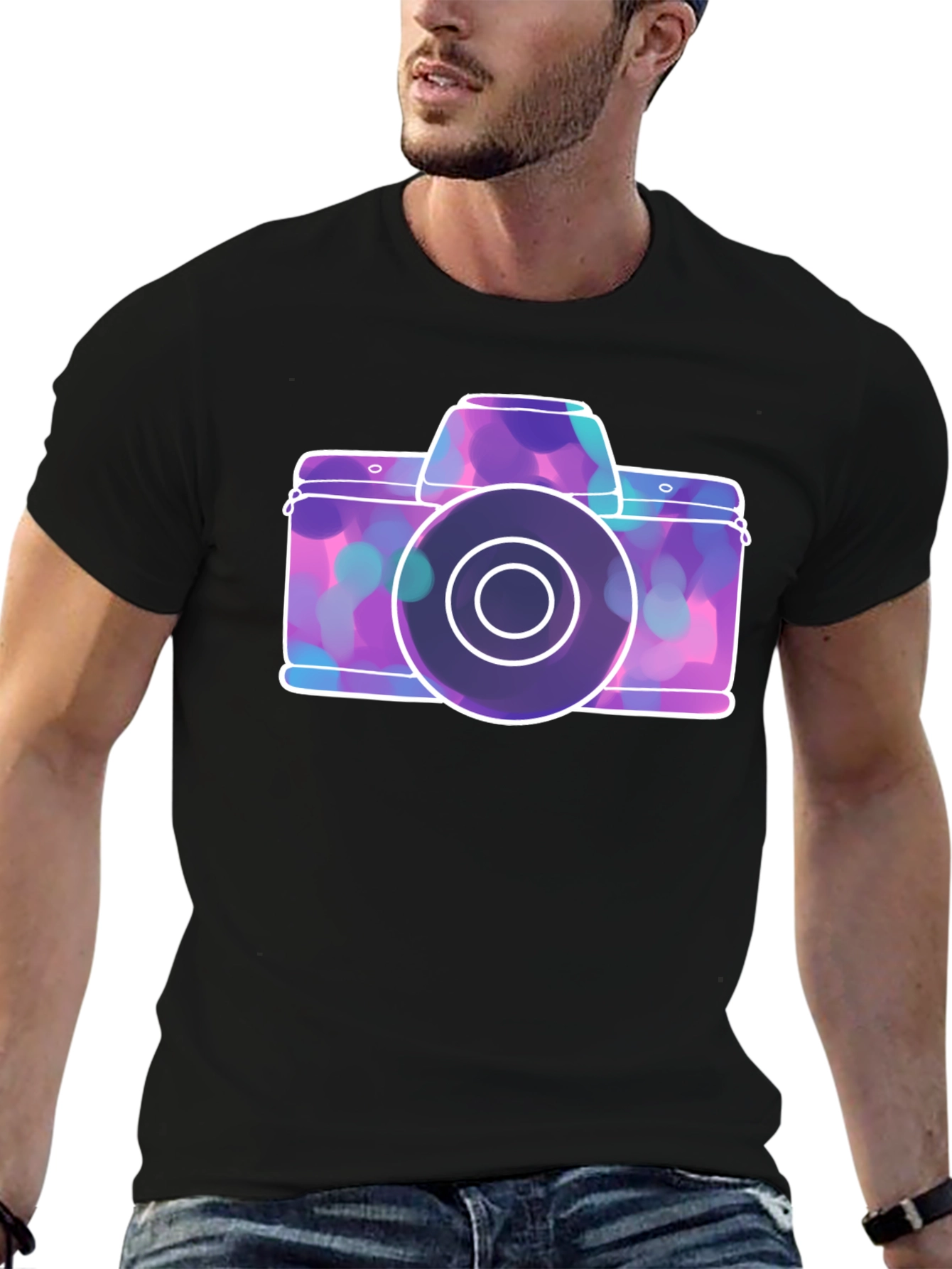 Camera Graphic Tee - Artistic Casual Wear