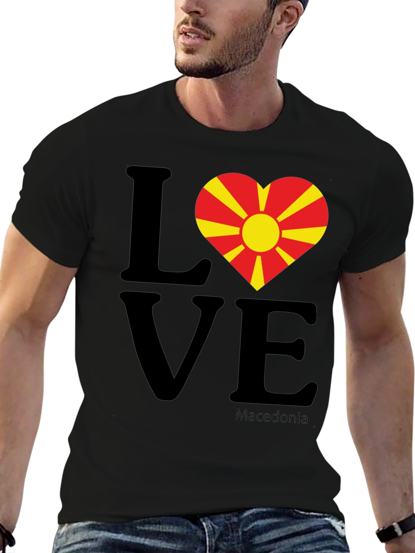 Love Macedonia Graphic T-Shirt - Black