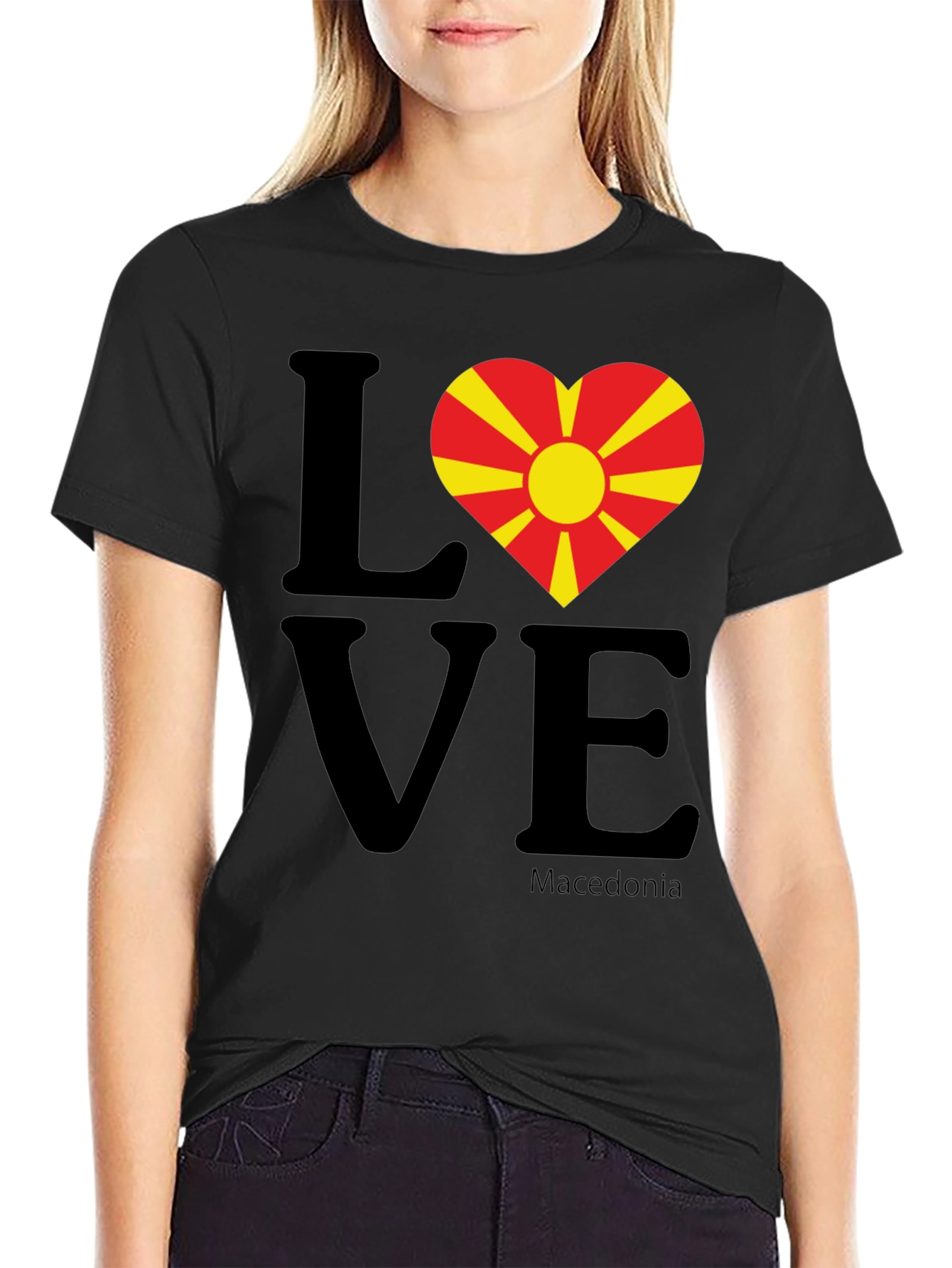 Love Macedonia Graphic T-Shirt - Black
