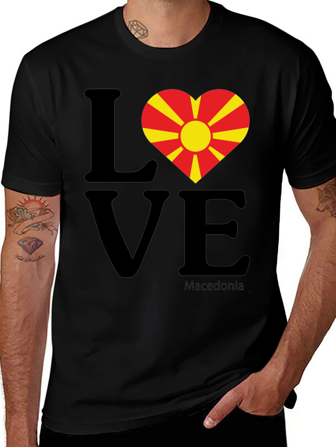 Love Macedonia Graphic T-Shirt - Black