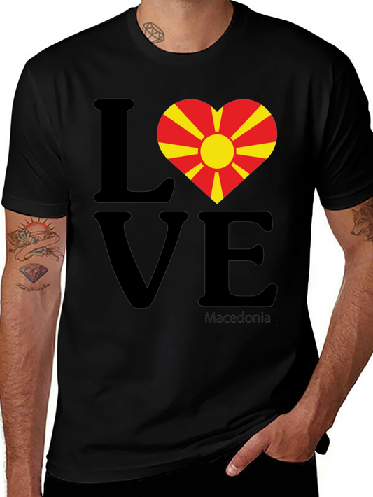Love Macedonia Graphic T-Shirt - Black
