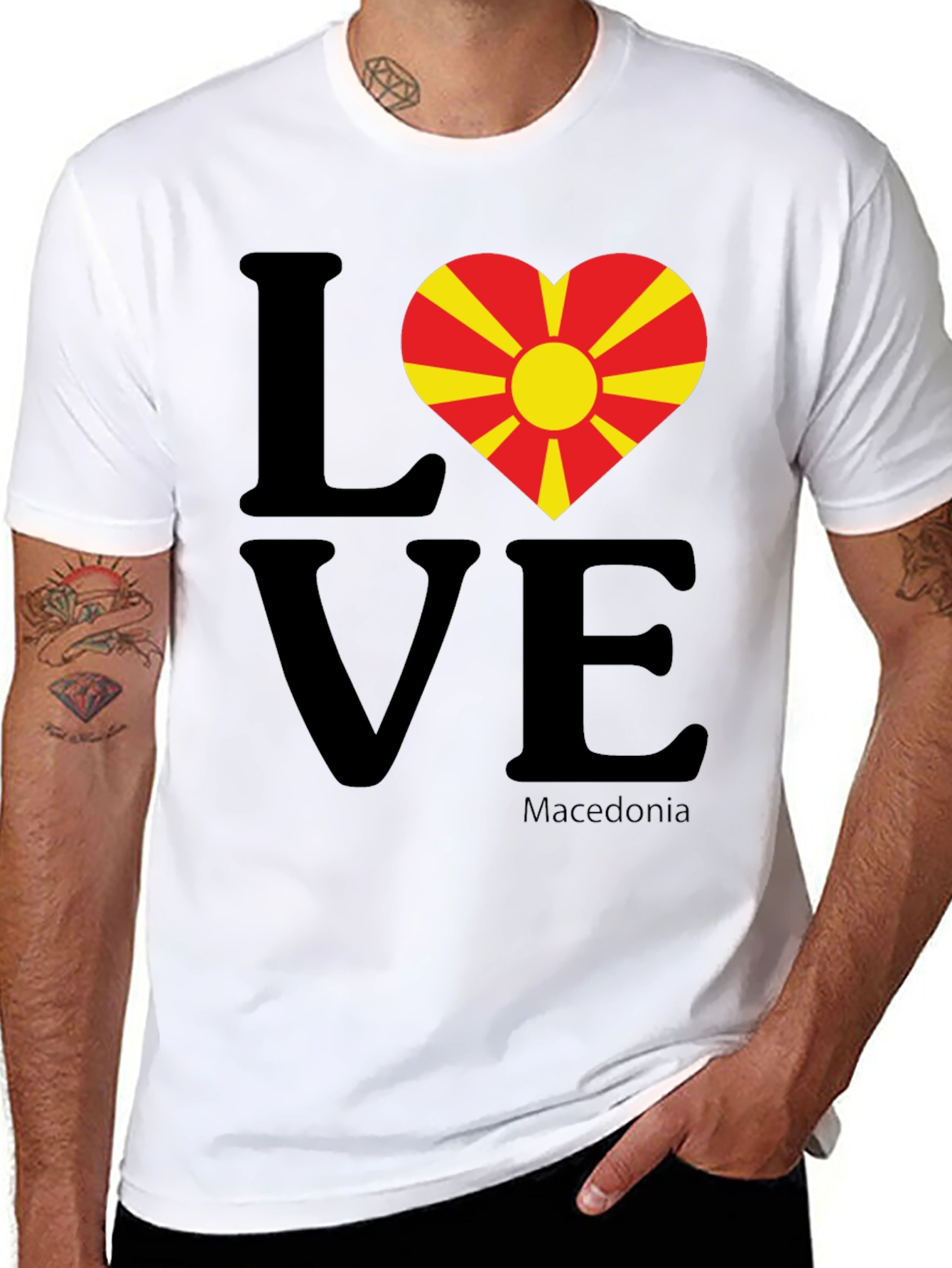 Love Macedonia Graphic T-Shirt - Black