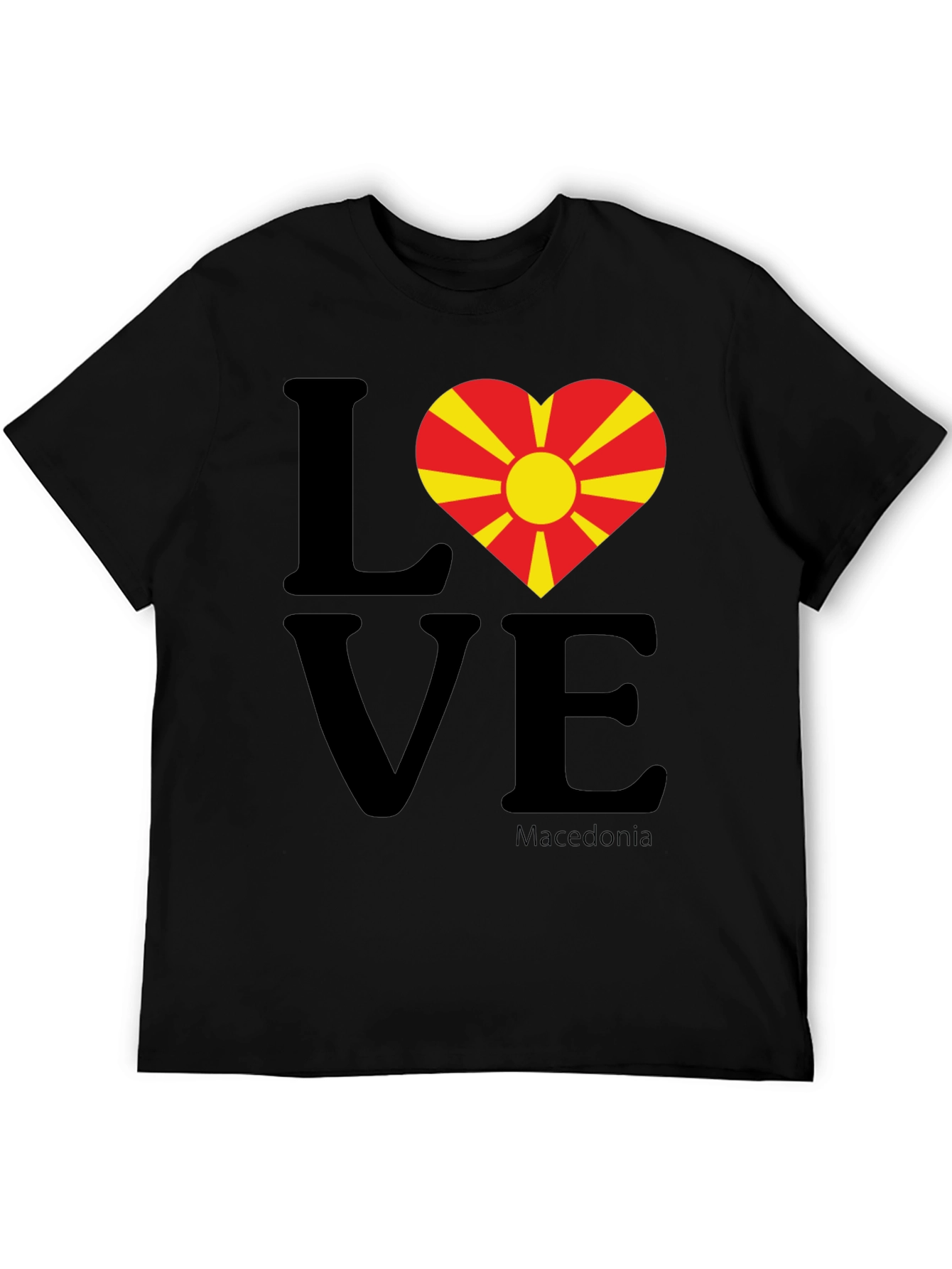 Love Macedonia Graphic T-Shirt - Black